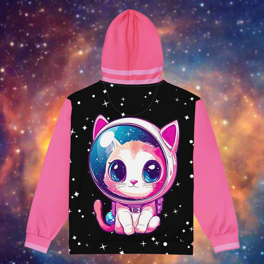 Mochi the Astro Kitten - Unisex All - Over Print Zip Hoodie - BBairt