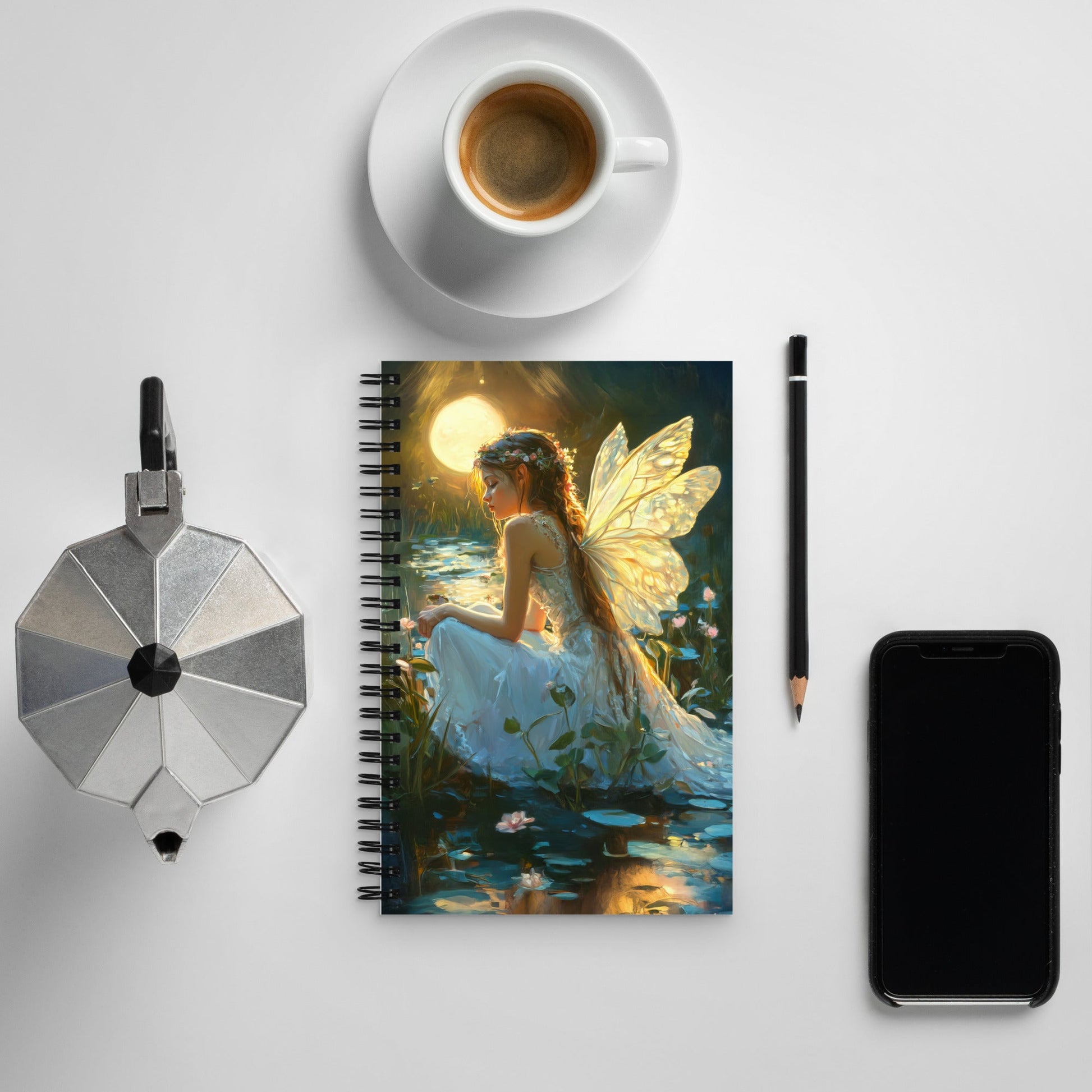 Moonlit Grace Spiral Notebook - Mythic Jheyz Collection - BBairt