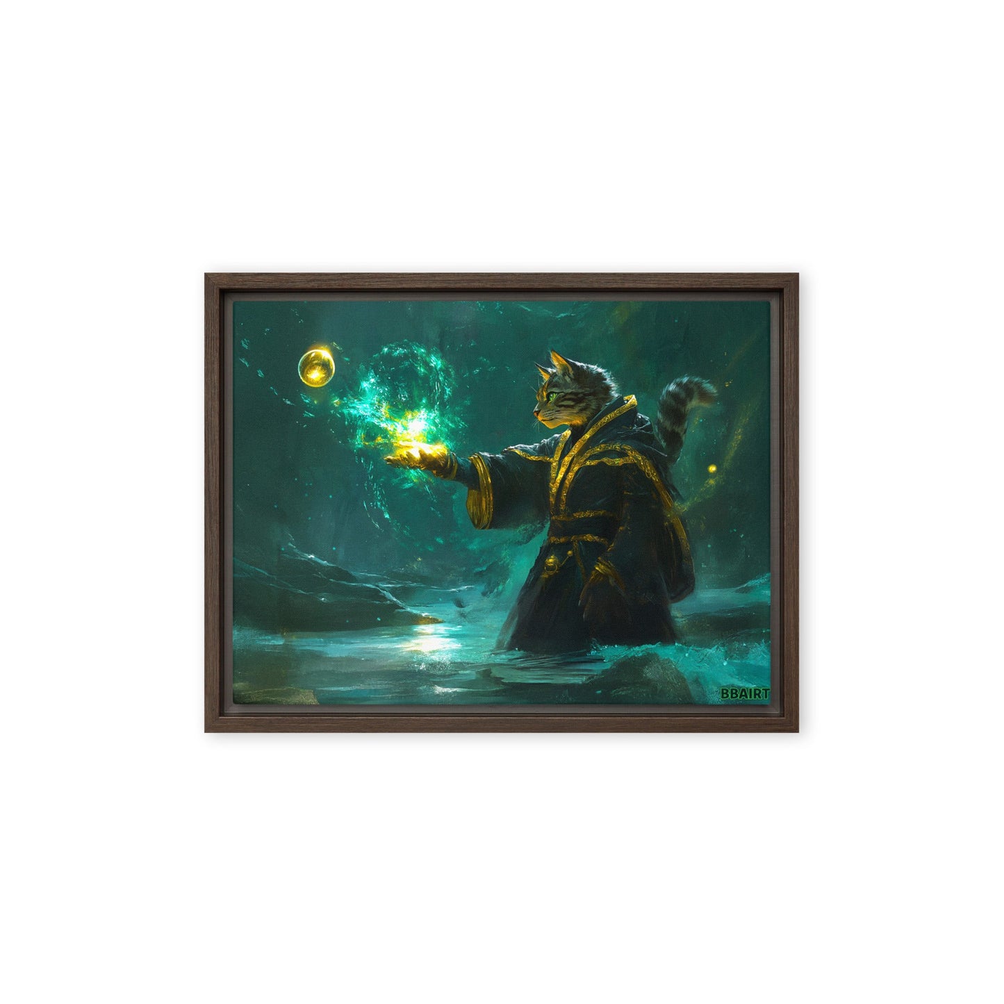 Mysticpaw the Spellcaster - Framed Canvas Print - BBairt