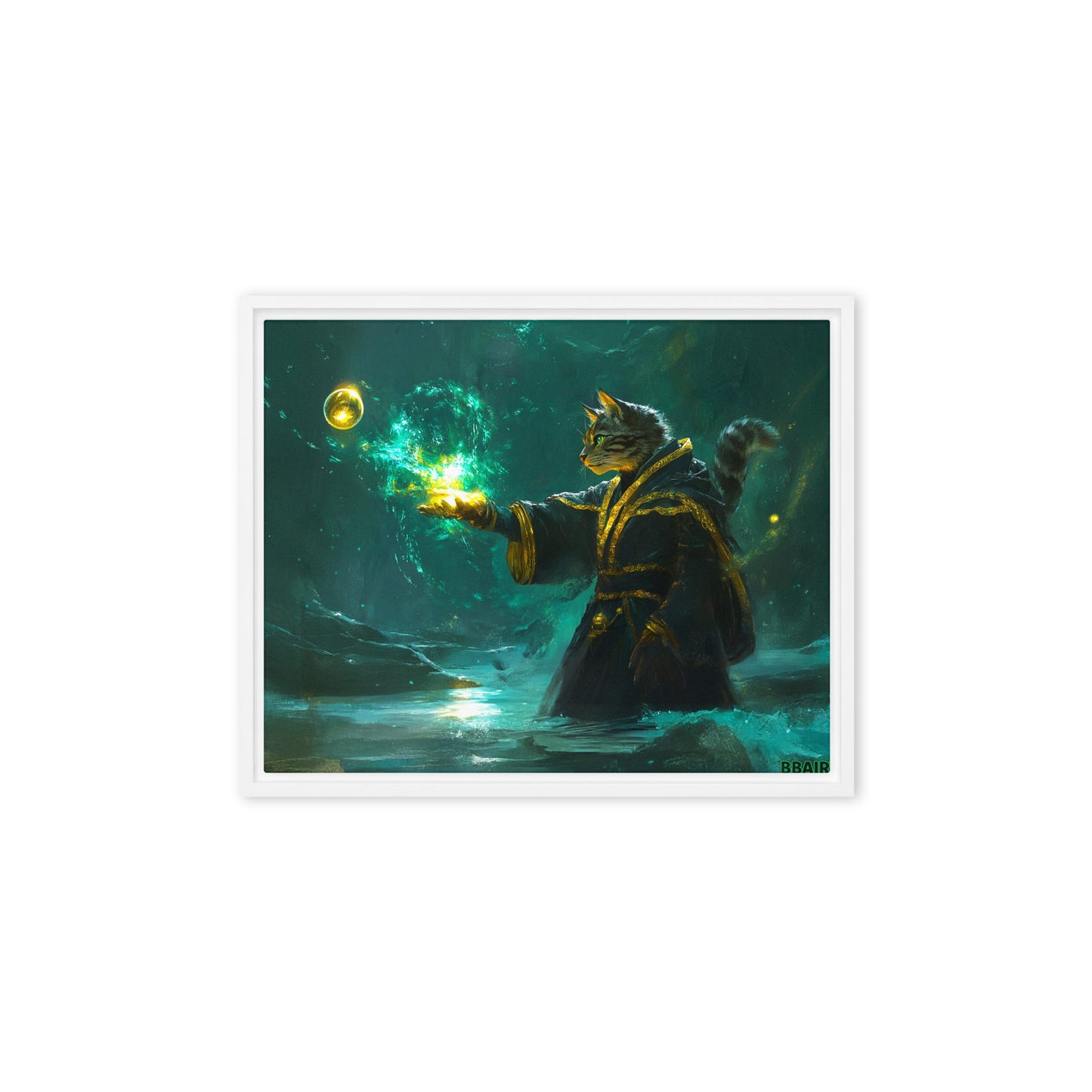Mysticpaw the Spellcaster - Framed Canvas Print - BBairt