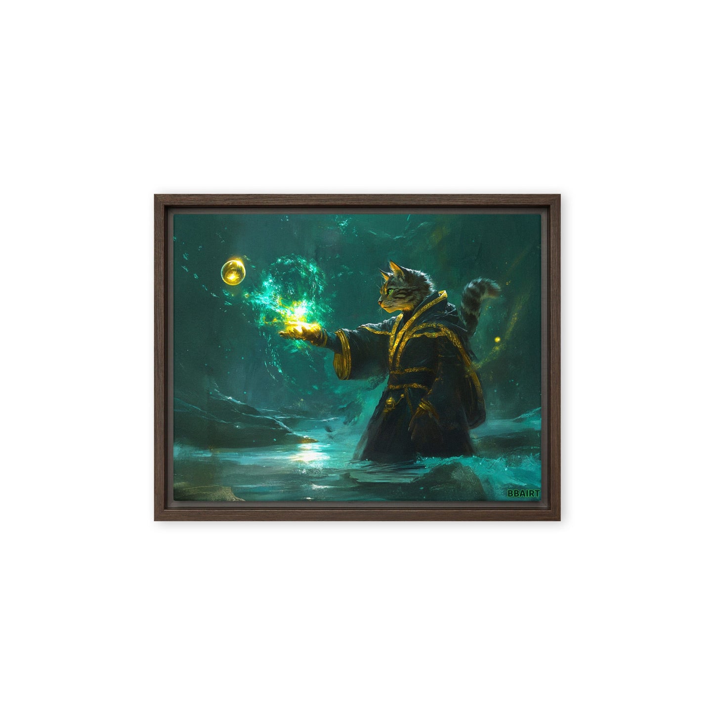 Mysticpaw the Spellcaster - Framed Canvas Print - BBairt