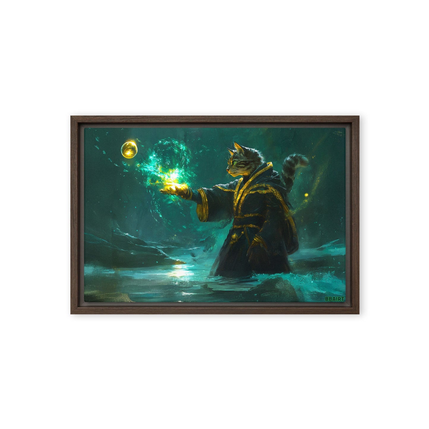 Mysticpaw the Spellcaster - Framed Canvas Print - BBairt