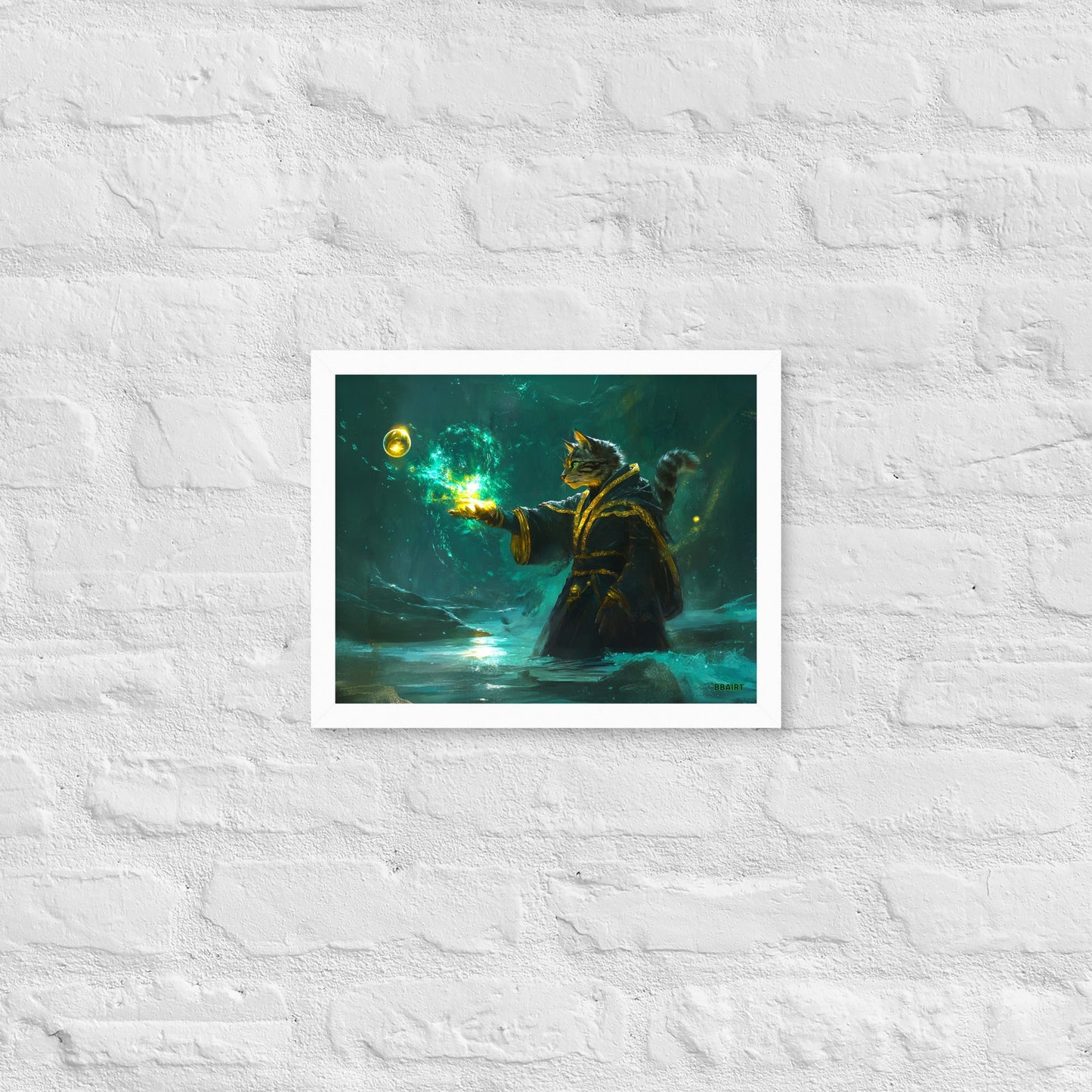 Mysticpaw the Spellcaster - Framed Matte Poster - BBairt