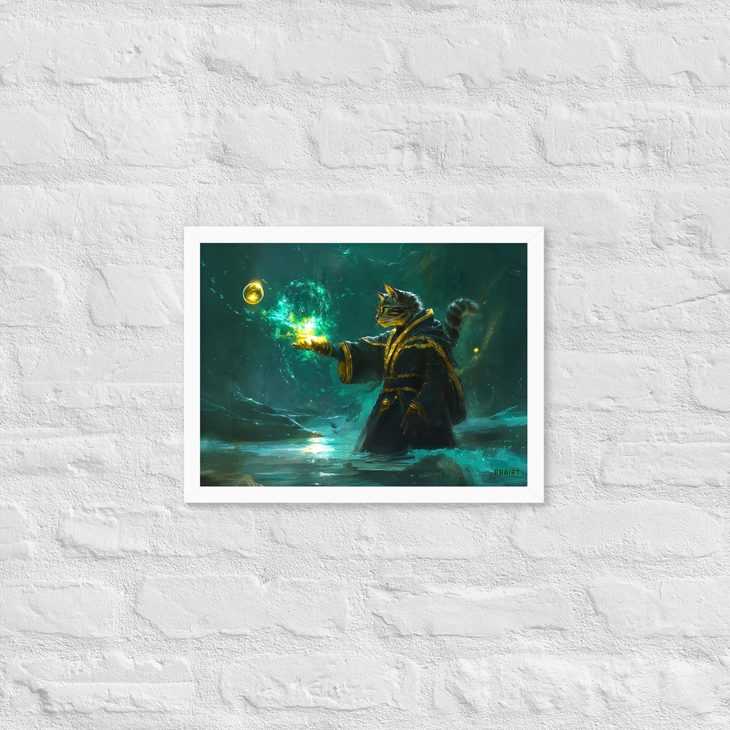 Mysticpaw the Spellcaster - Framed Matte Poster - BBairt