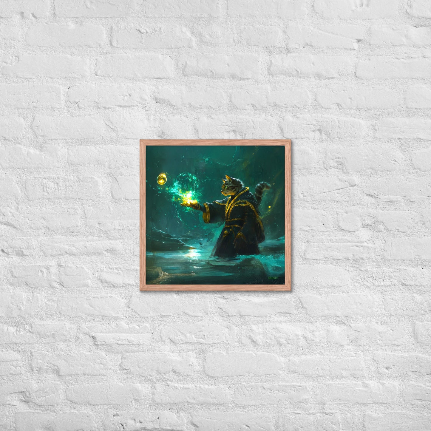 Mysticpaw the Spellcaster - Framed Matte Poster - BBairt