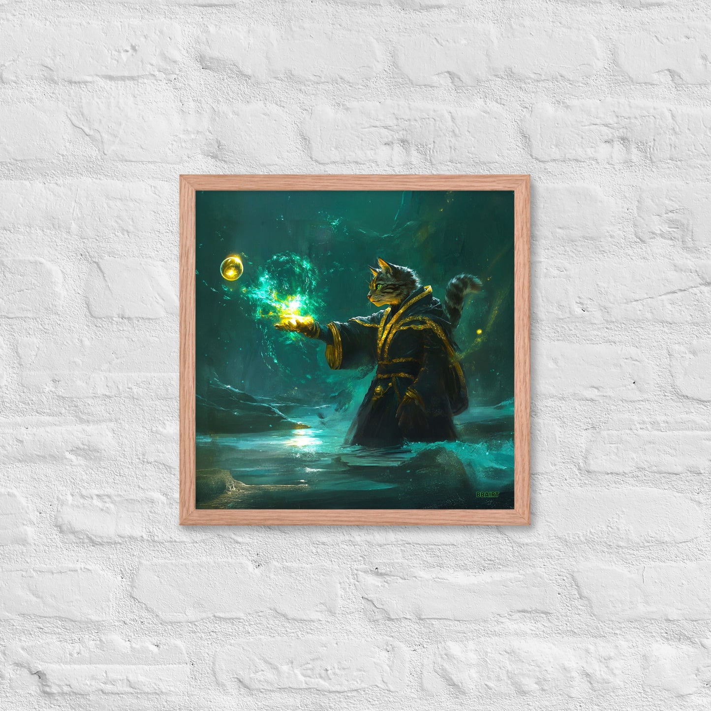 Mysticpaw the Spellcaster - Framed Matte Poster - BBairt