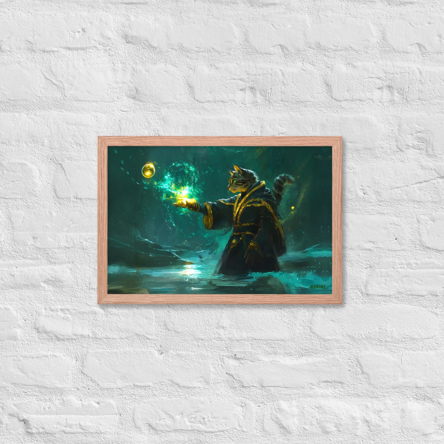 Mysticpaw the Spellcaster - Framed Matte Poster - BBairt