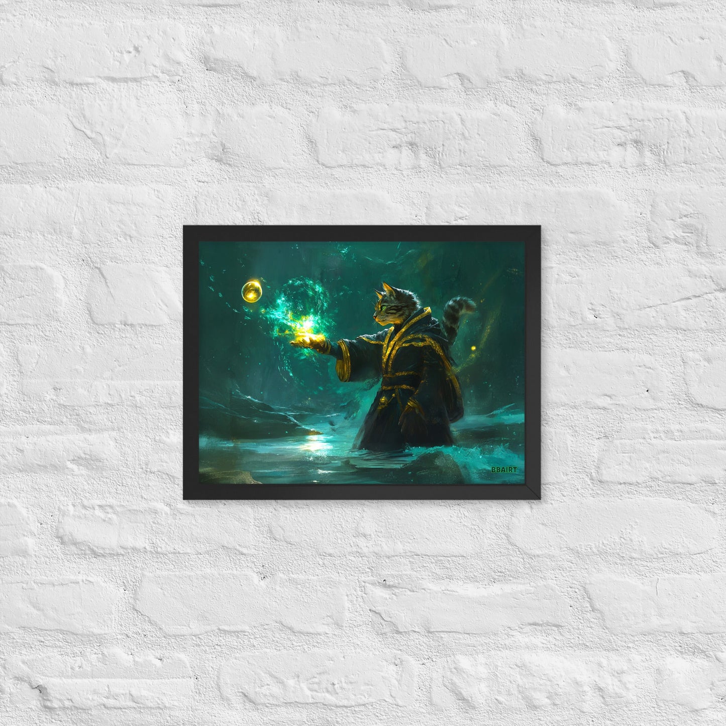 Mysticpaw the Spellcaster - Framed Matte Poster - BBairt