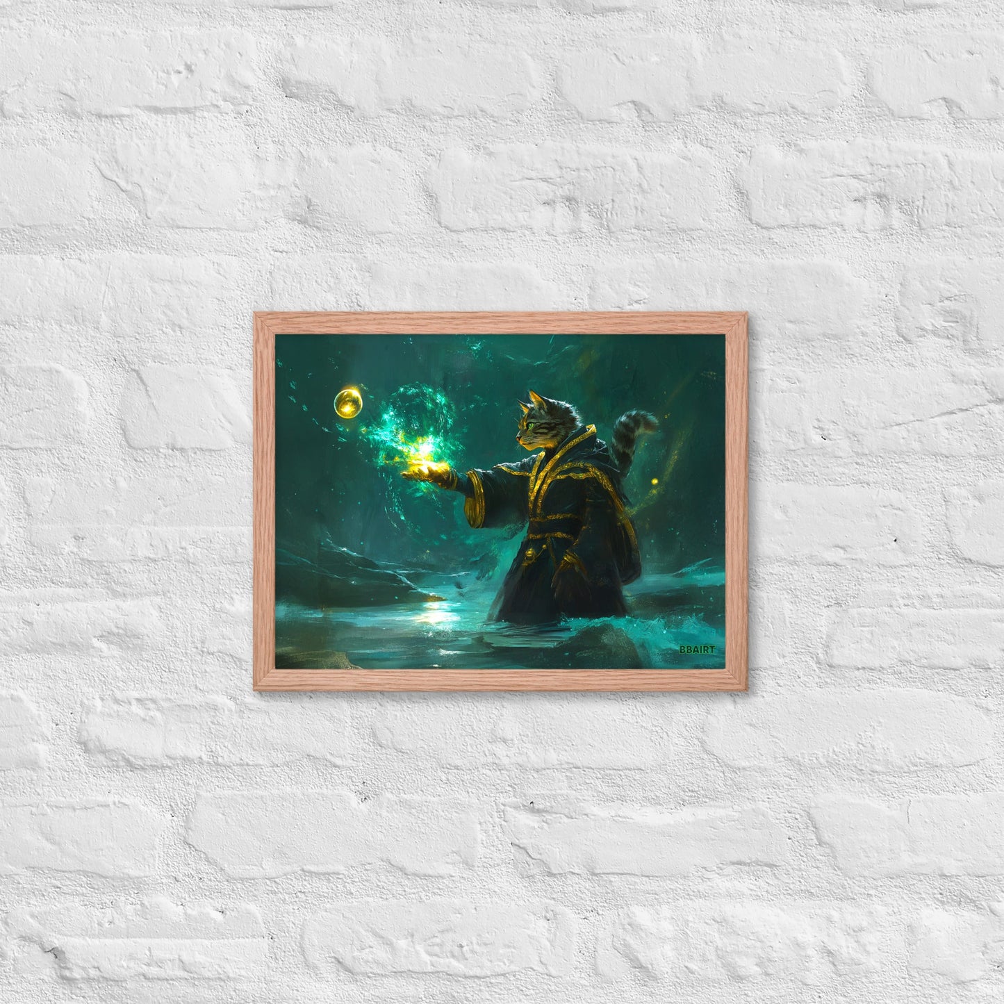 Mysticpaw the Spellcaster - Framed Matte Poster - BBairt