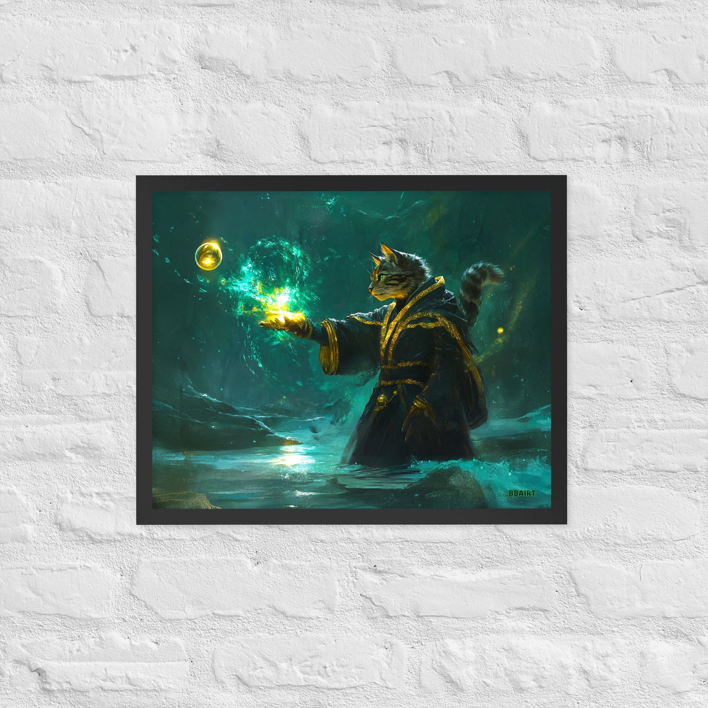 Mysticpaw the Spellcaster - Framed Matte Poster - BBairt