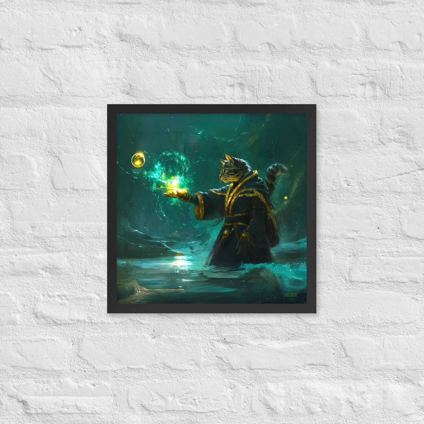 Mysticpaw the Spellcaster - Framed Matte Poster - BBairt
