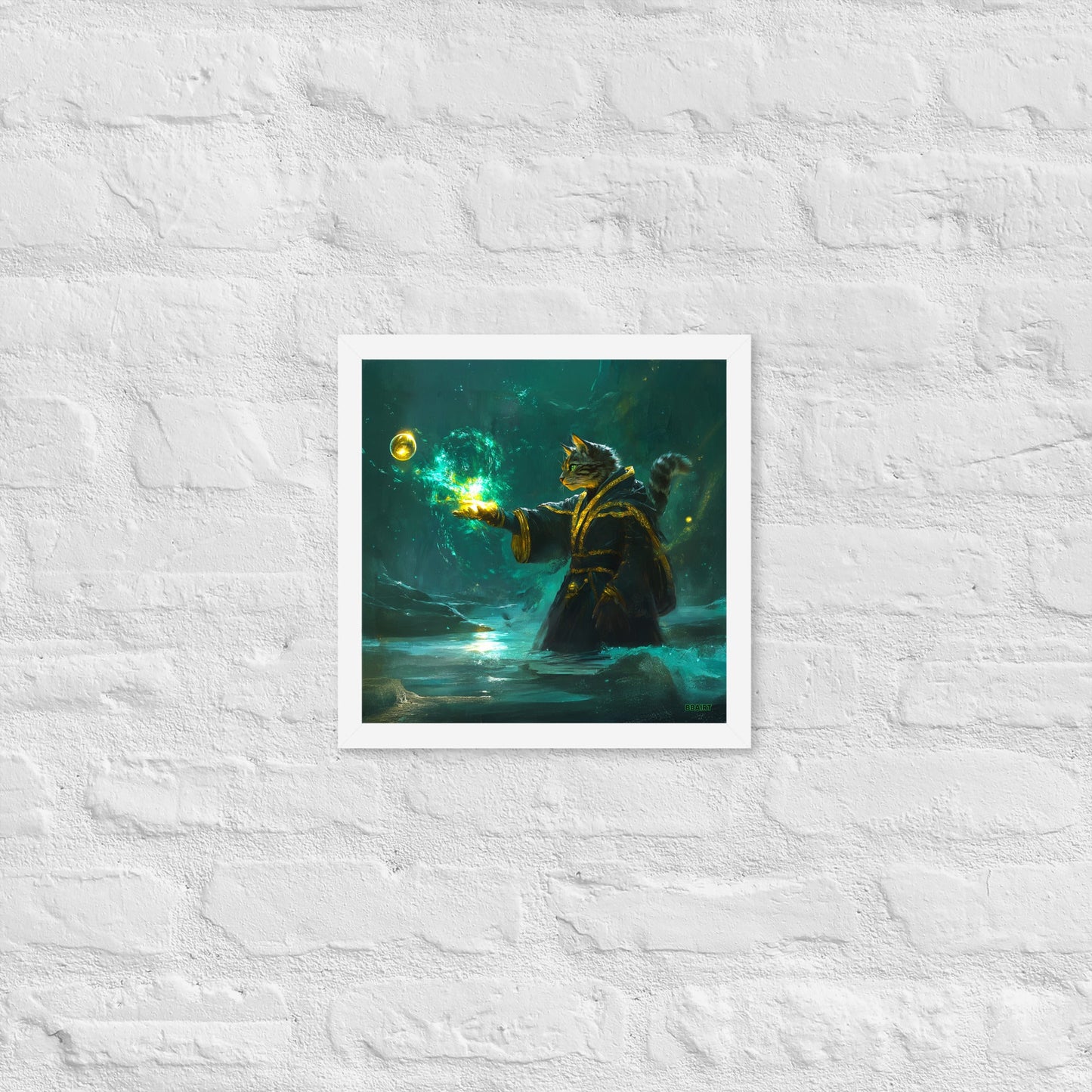 Mysticpaw the Spellcaster - Framed Matte Poster - BBairt