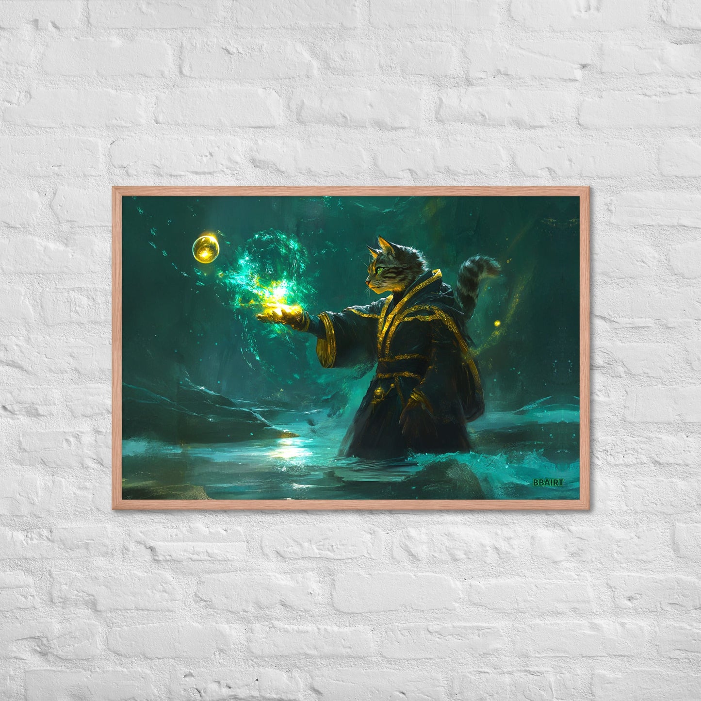 Mysticpaw the Spellcaster - Framed Matte Poster - BBairt