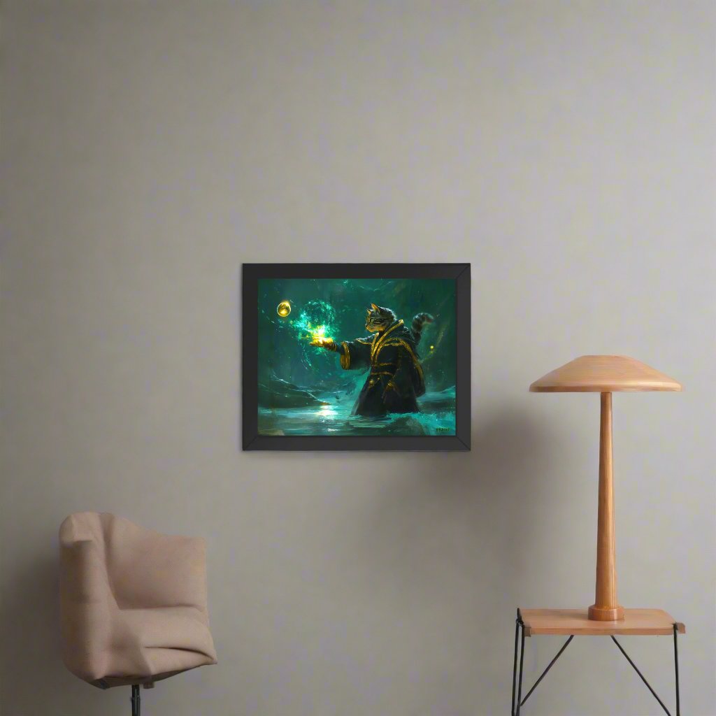 Mysticpaw the Spellcaster - Framed Matte Poster - BBairt