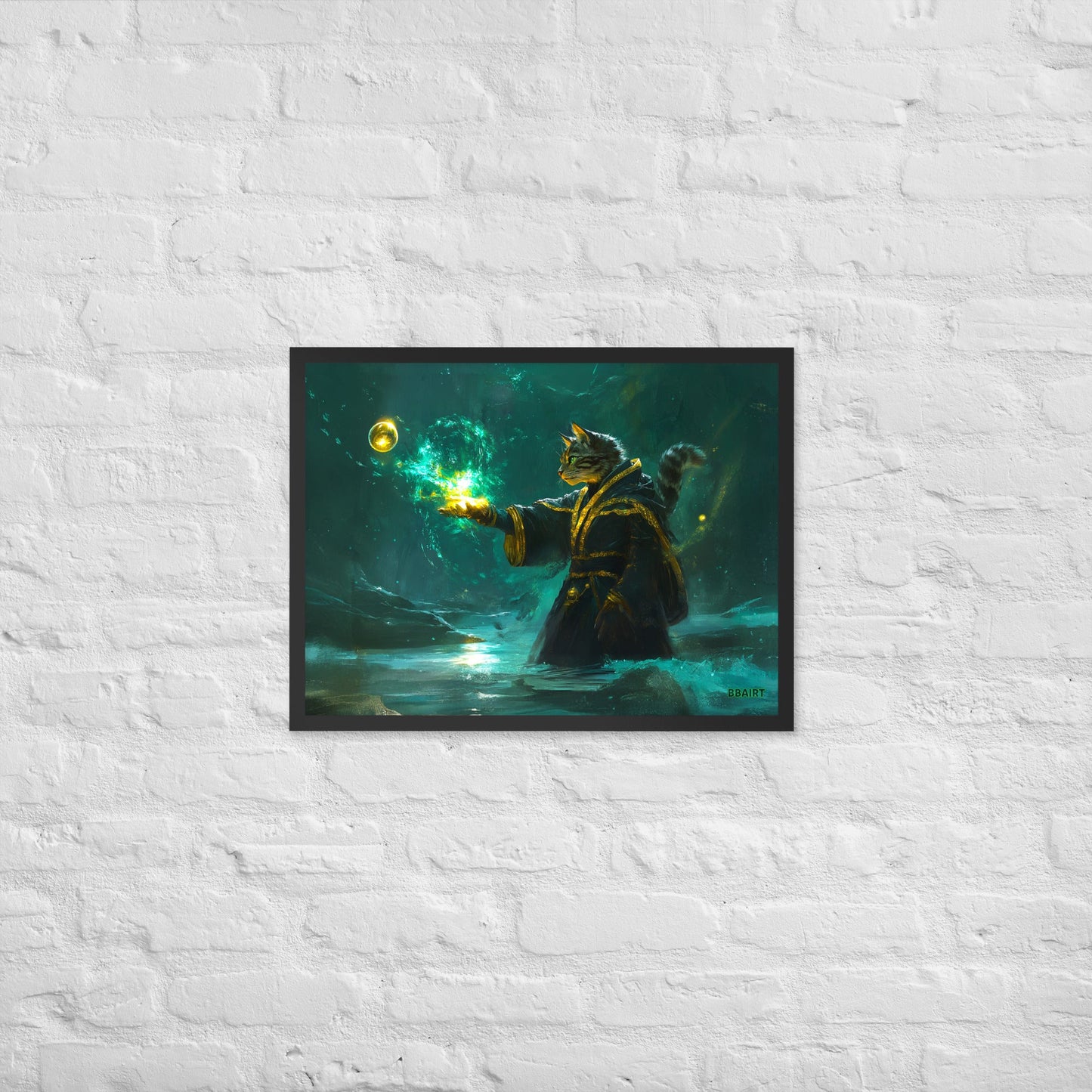 Mysticpaw the Spellcaster - Framed Matte Poster - BBairt