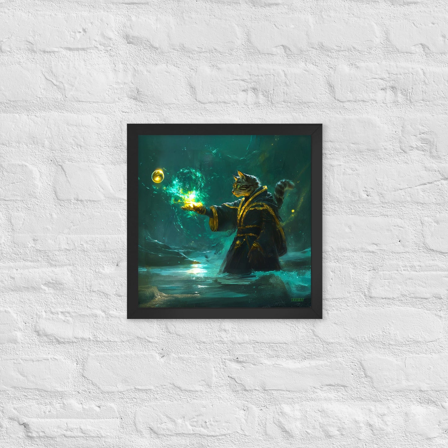 Mysticpaw the Spellcaster - Framed Matte Poster - BBairt