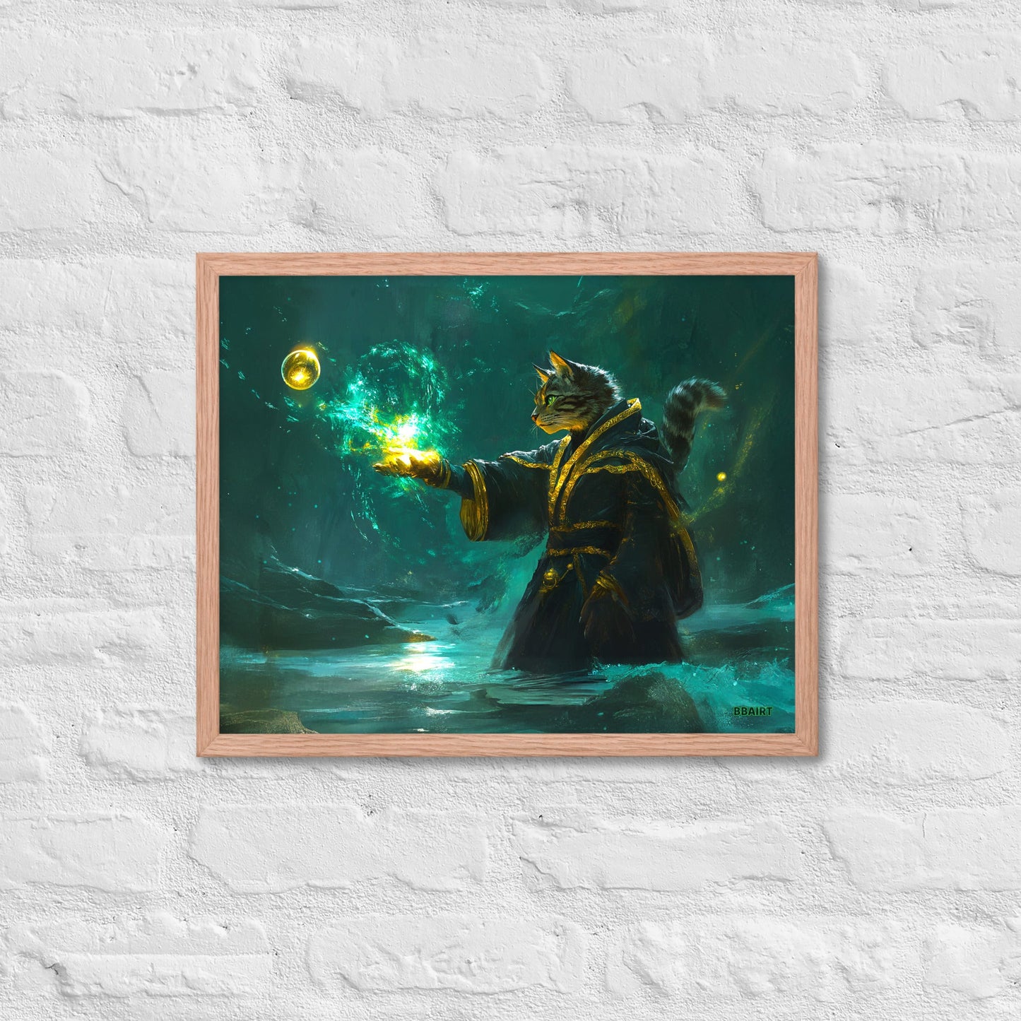 Mysticpaw the Spellcaster - Framed Matte Poster - BBairt