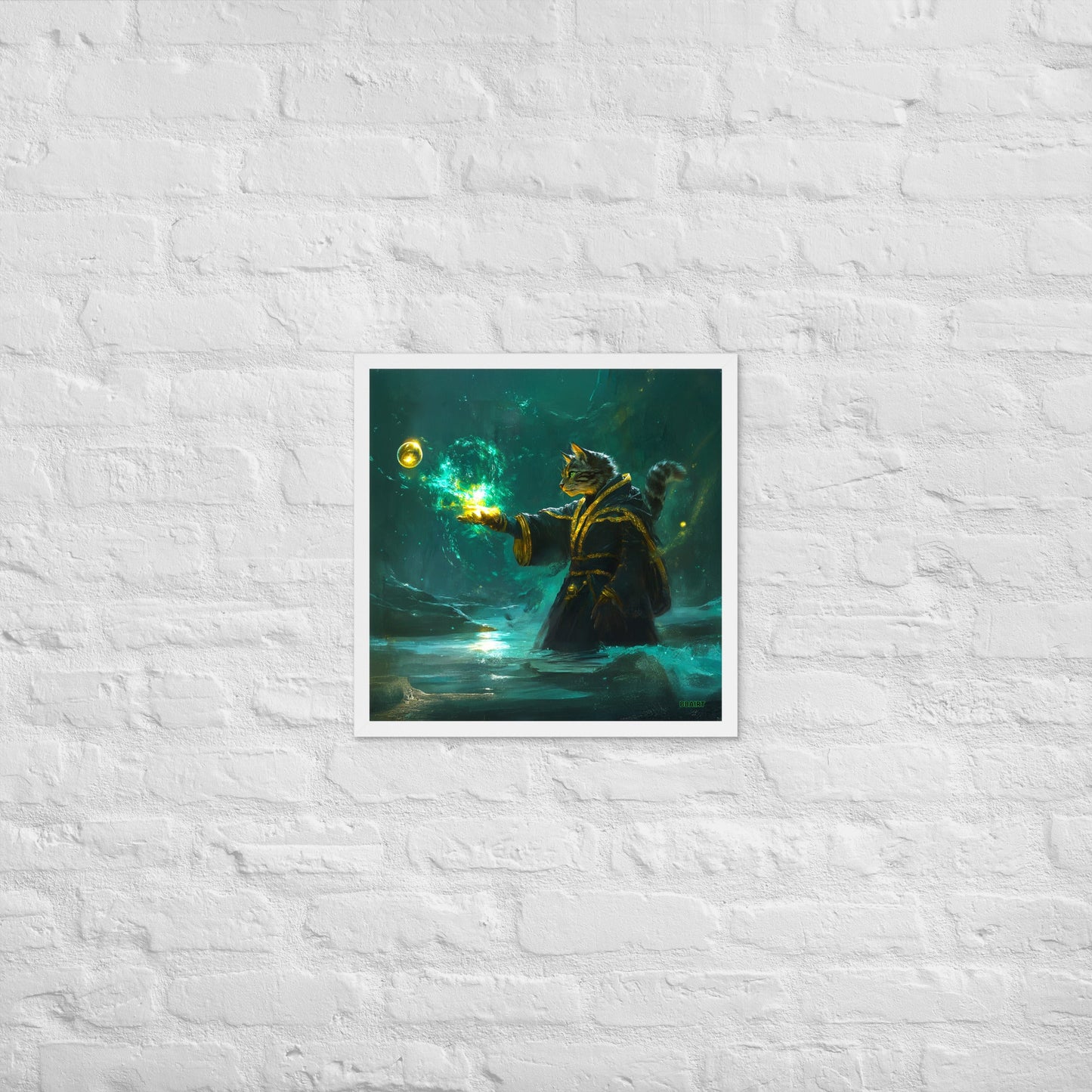 Mysticpaw the Spellcaster - Framed Matte Poster - BBairt