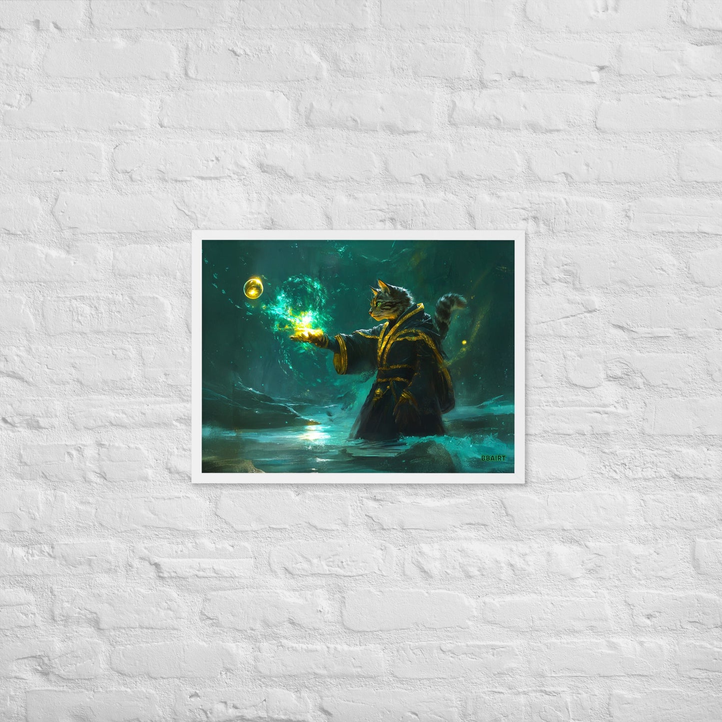 Mysticpaw the Spellcaster - Framed Matte Poster - BBairt
