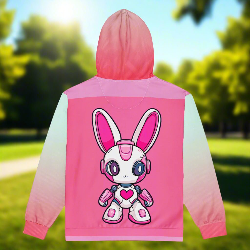 Nova the Heartbot - Unisex All - Over Print Zip Hoodie - BBairt