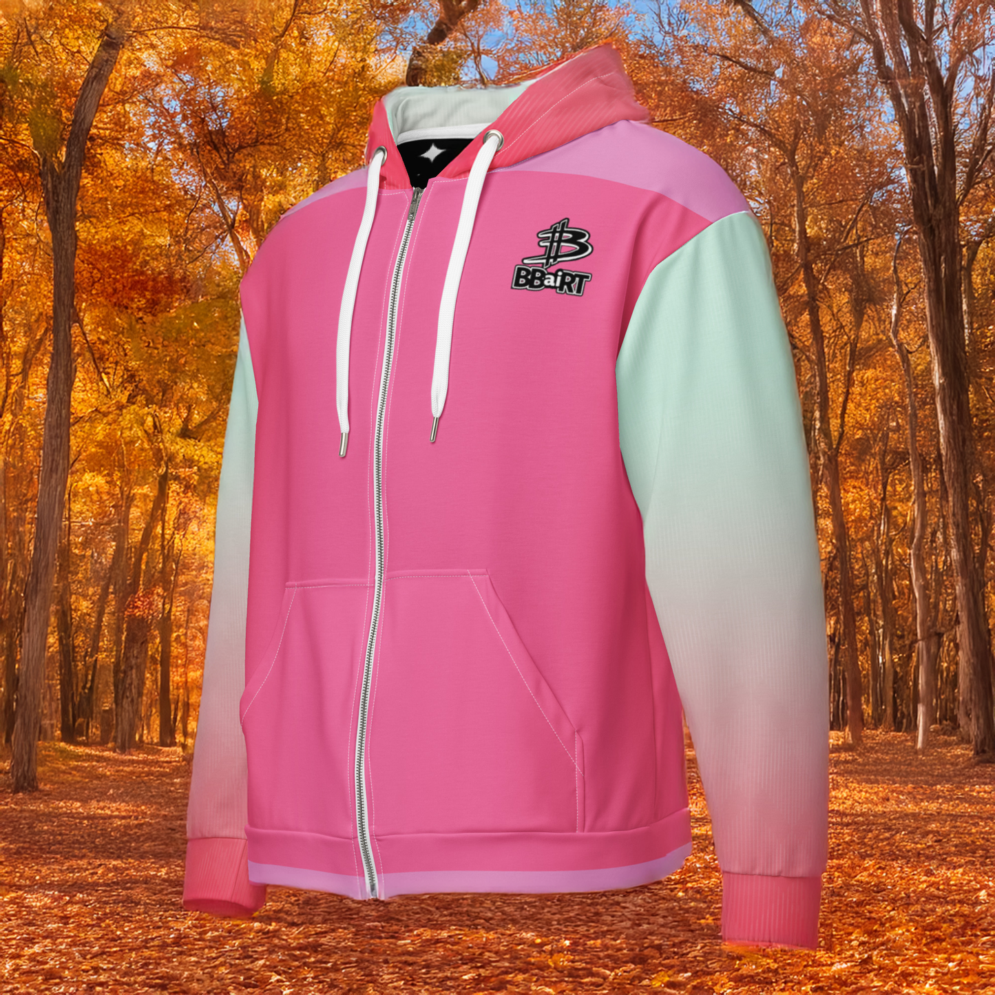 Nova the Heartbot - Unisex All - Over Print Zip Hoodie - BBairt