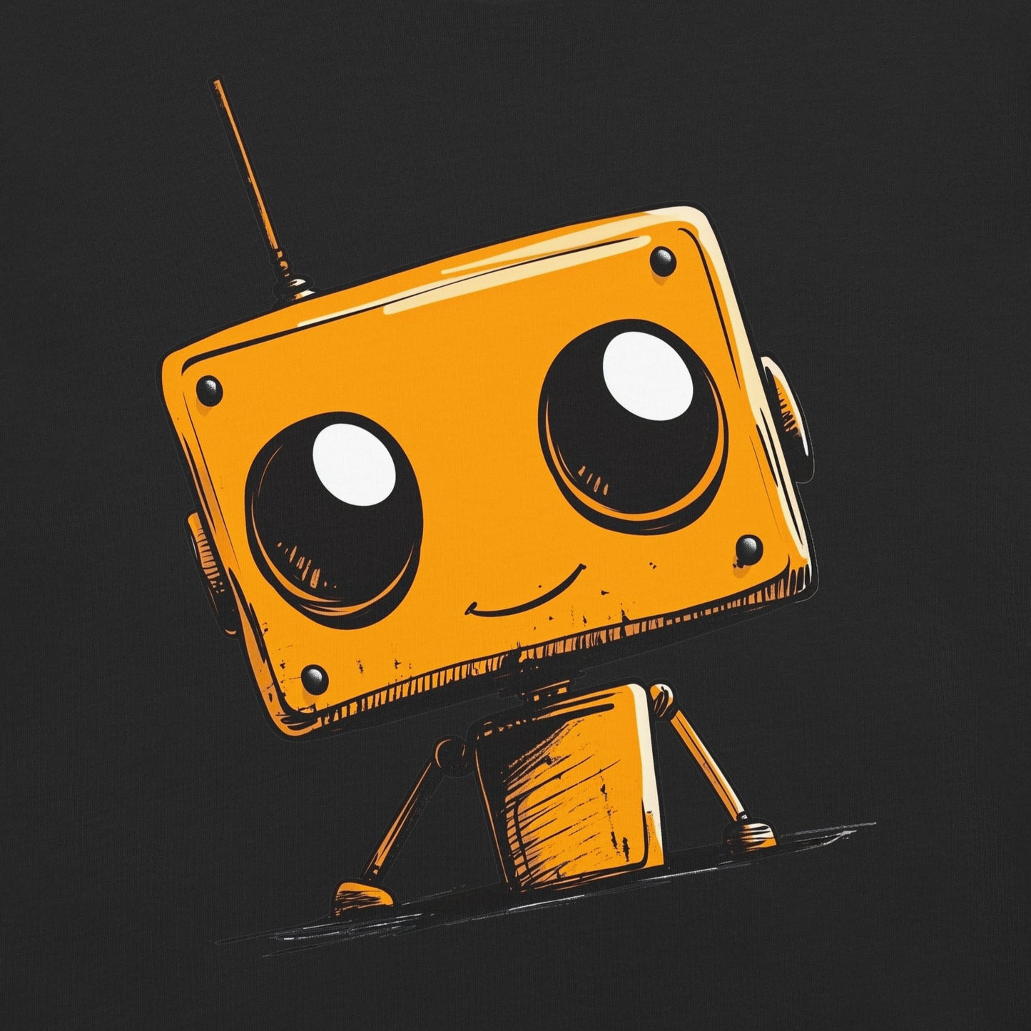 Orange Bot Buddy - Unisex garment - dyed heavyweight t-shirt - BBairt