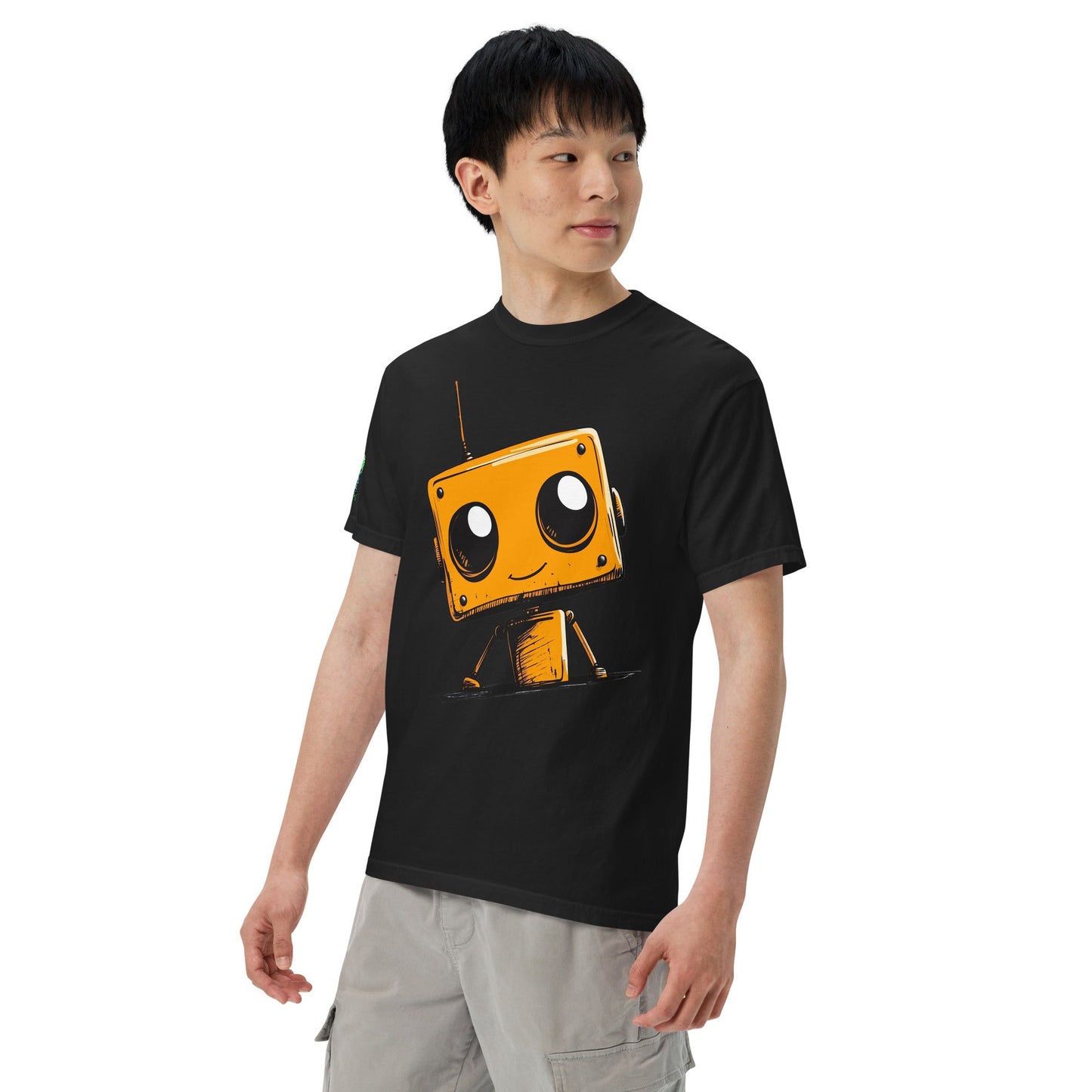 Orange Bot Buddy - Unisex garment - dyed heavyweight t-shirt - BBairt