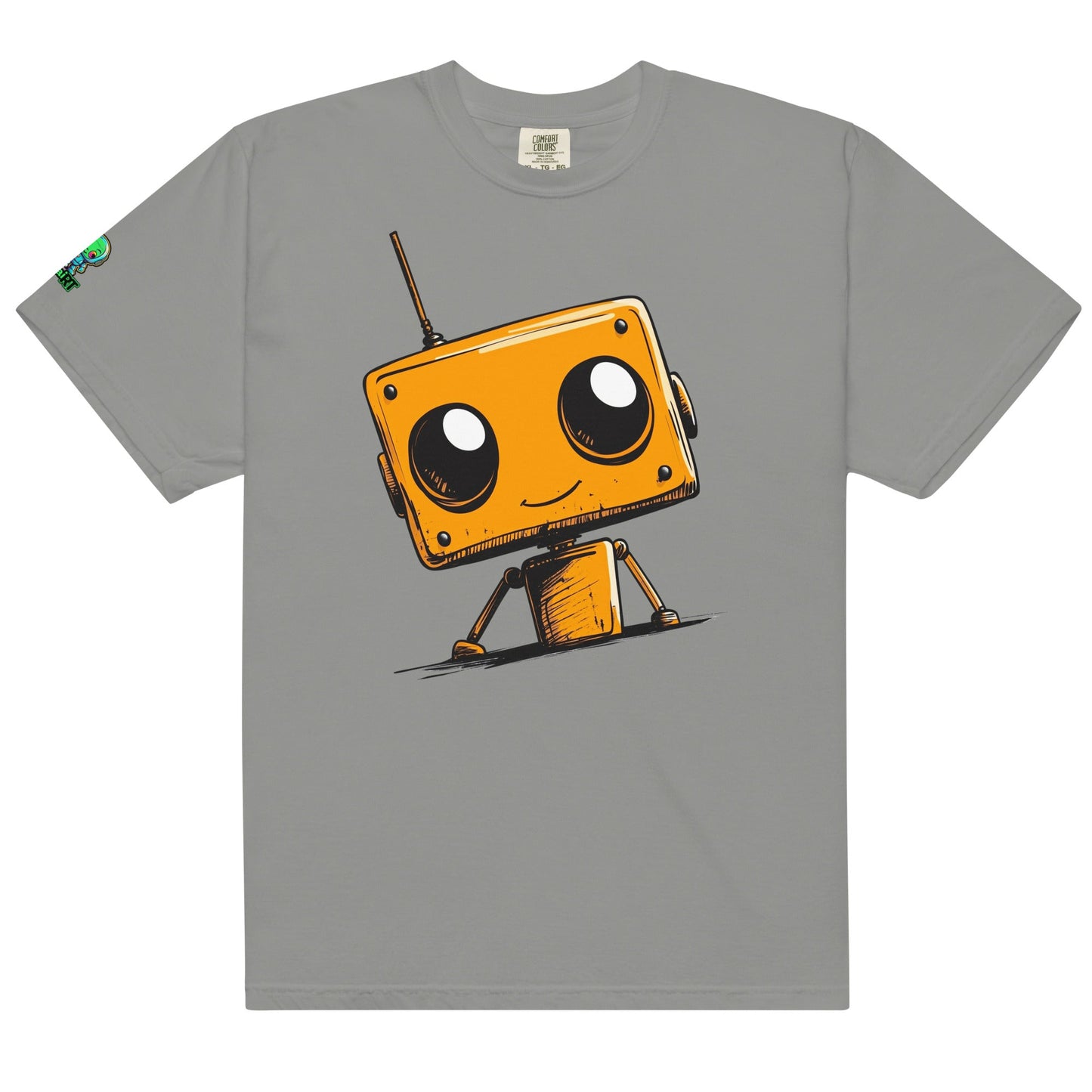 Orange Bot Buddy - Unisex garment - dyed heavyweight t-shirt - BBairt