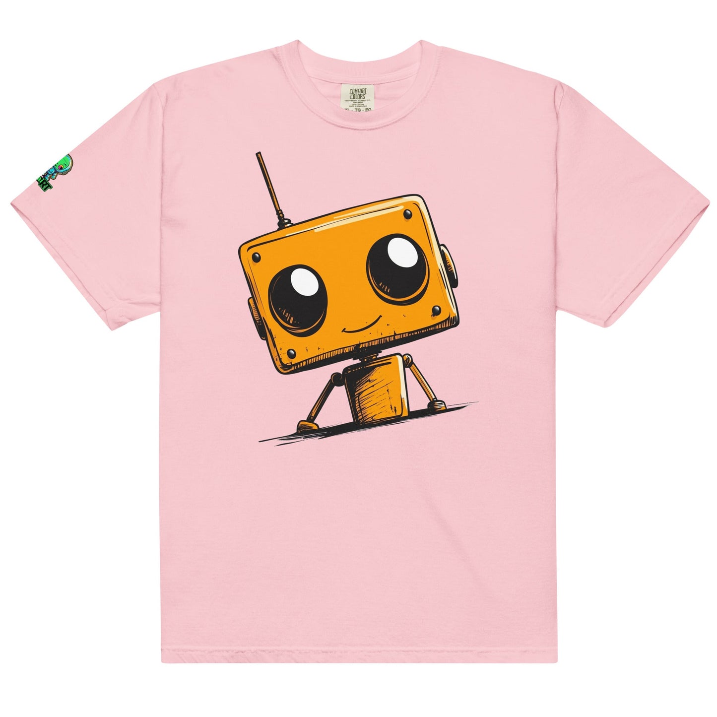 Orange Bot Buddy - Unisex garment - dyed heavyweight t-shirt - BBairt