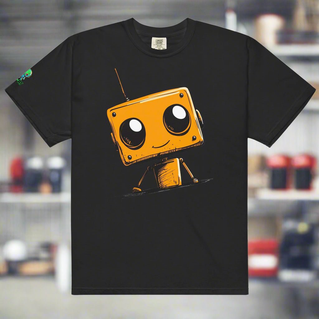 Orange Bot Buddy - Unisex garment - dyed heavyweight t-shirt - BBairt
