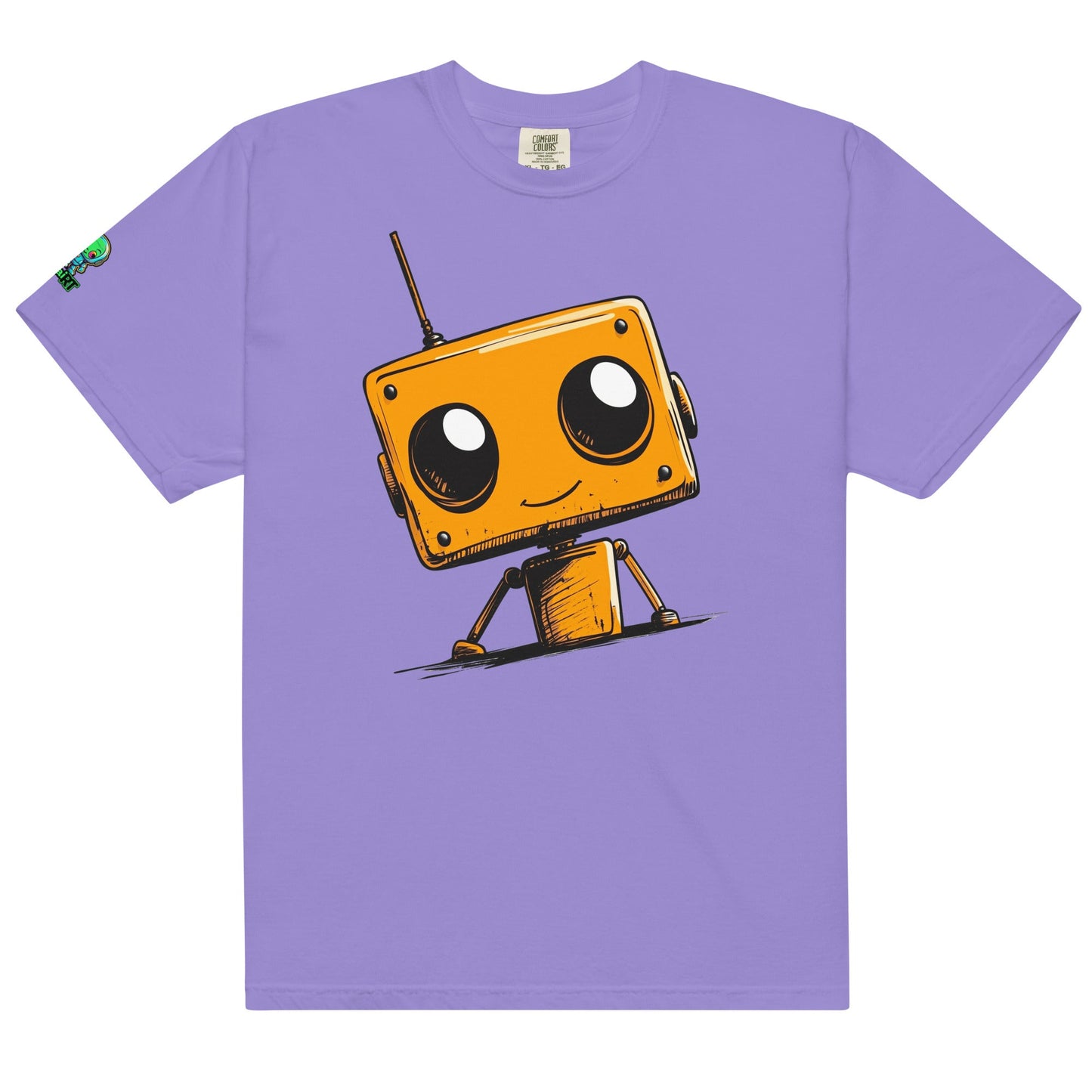 Orange Bot Buddy - Unisex garment - dyed heavyweight t-shirt - BBairt