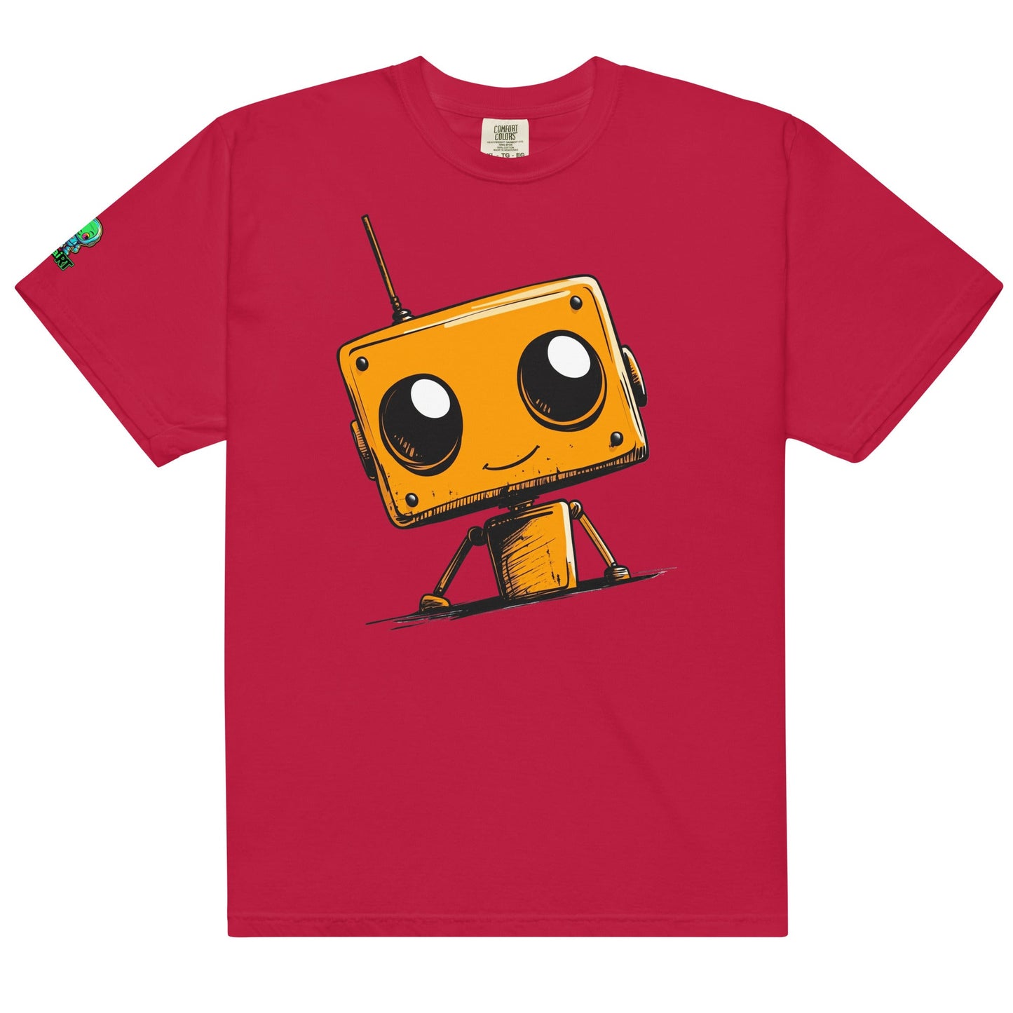 Orange Bot Buddy - Unisex garment - dyed heavyweight t-shirt - BBairt