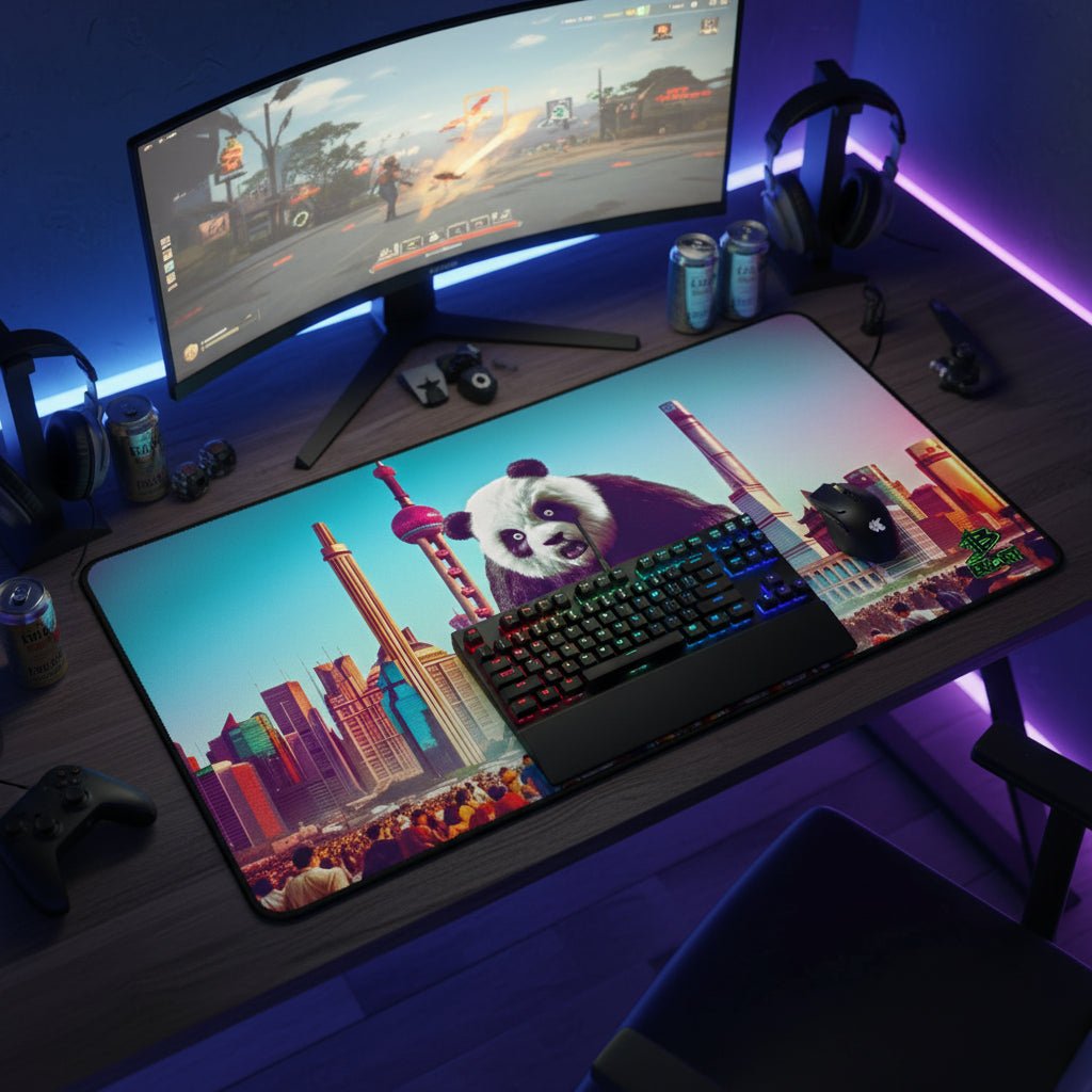 Pandaemonium in Pudong – Desk Mat - BBairt