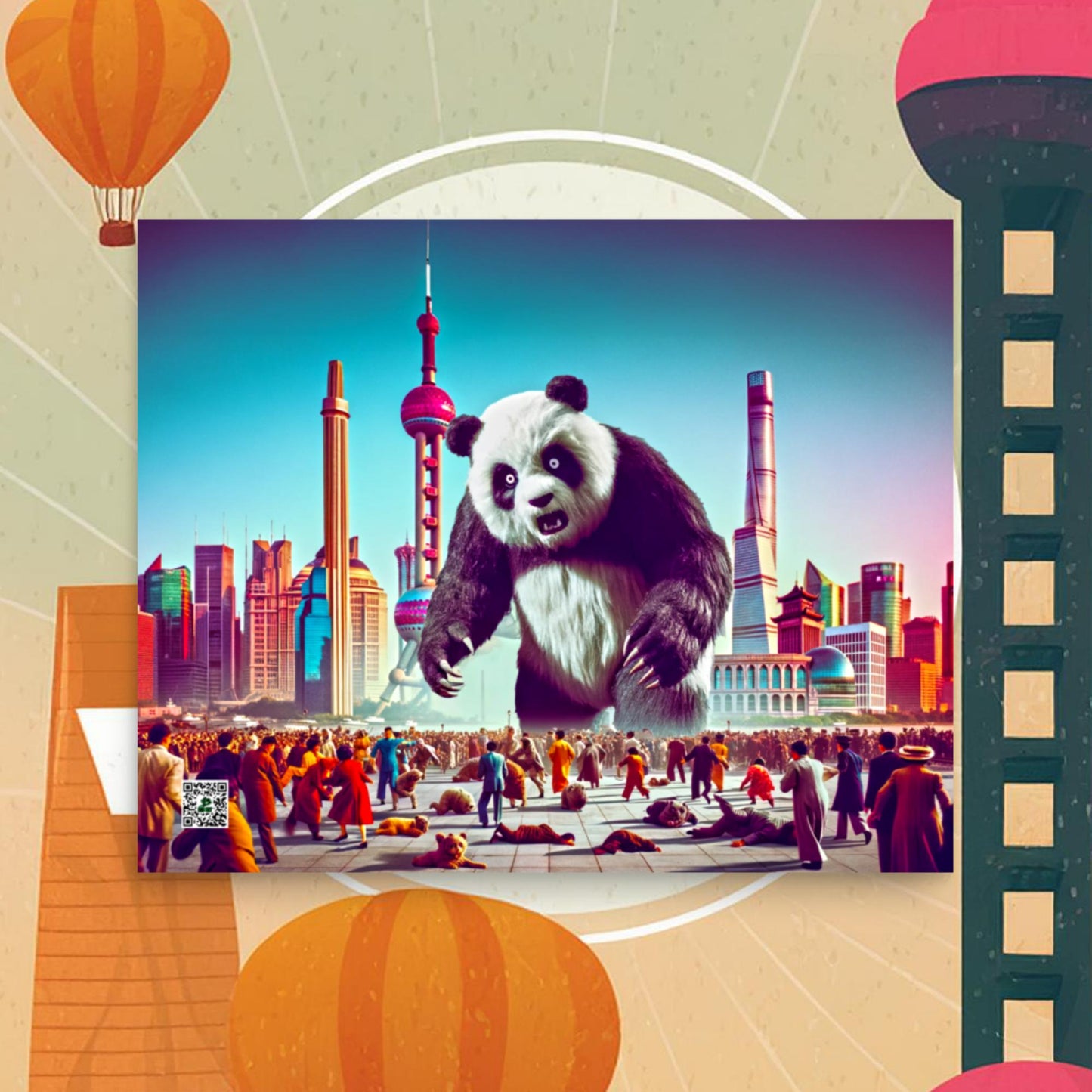 Pandaemonium in Pudong - Photo paper poster - BBairt