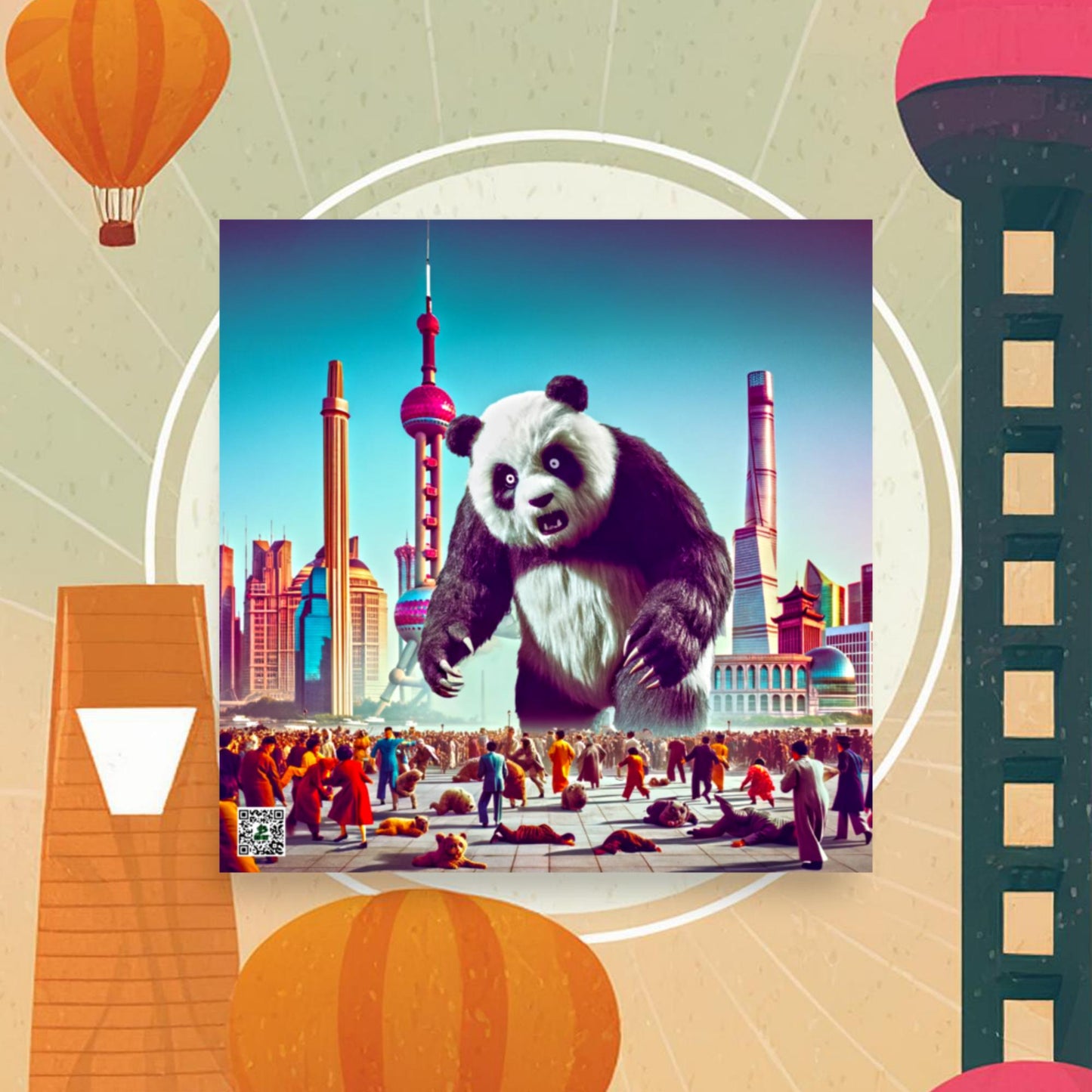 Pandaemonium in Pudong - Photo paper poster - BBairt