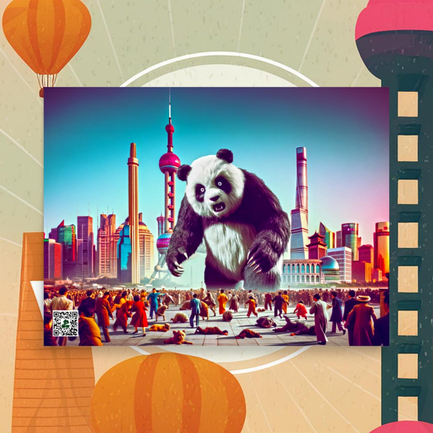 Pandaemonium in Pudong - Photo paper poster - BBairt