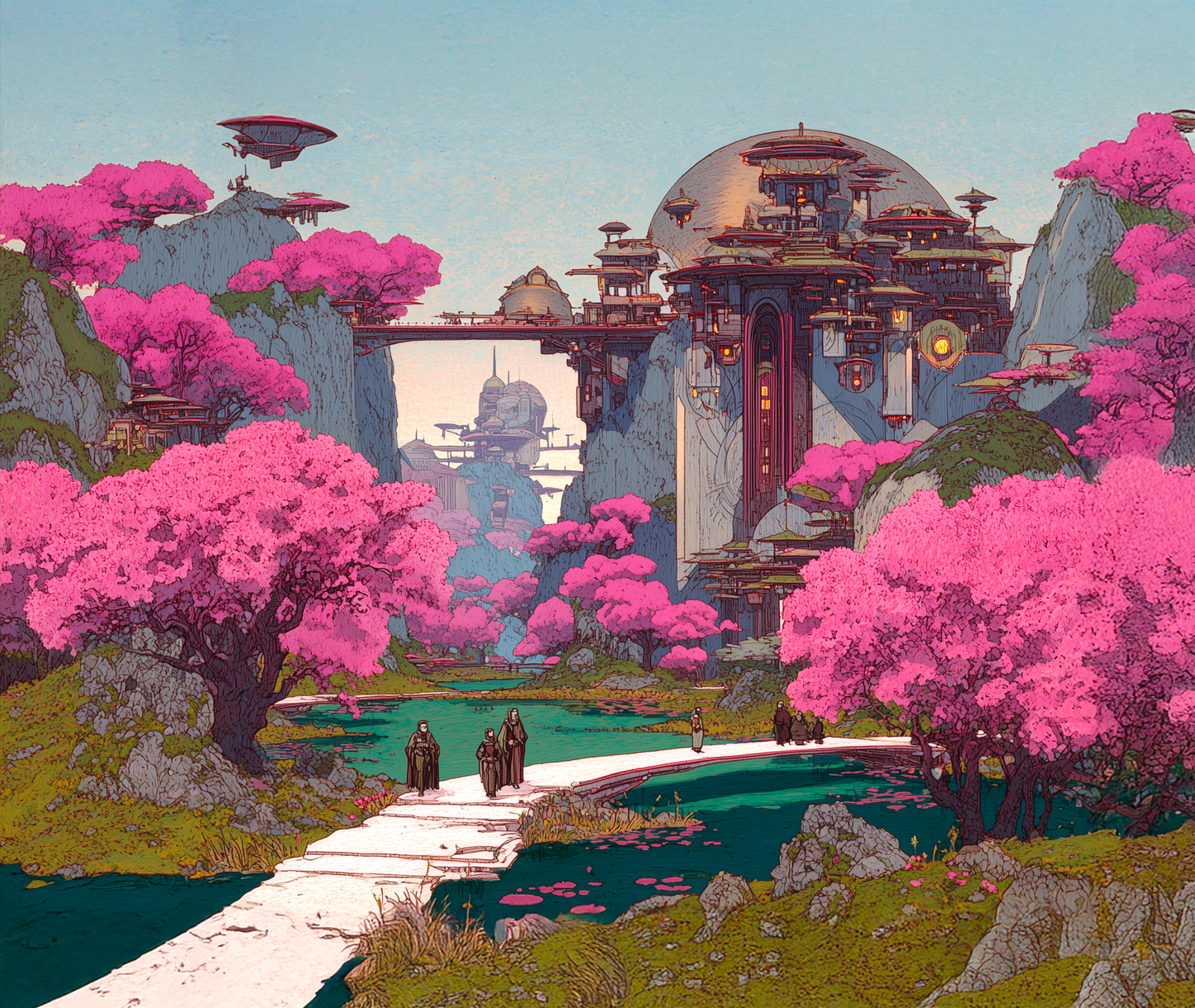 Petals of the Sky Citadel – Desk Mat - BBairt