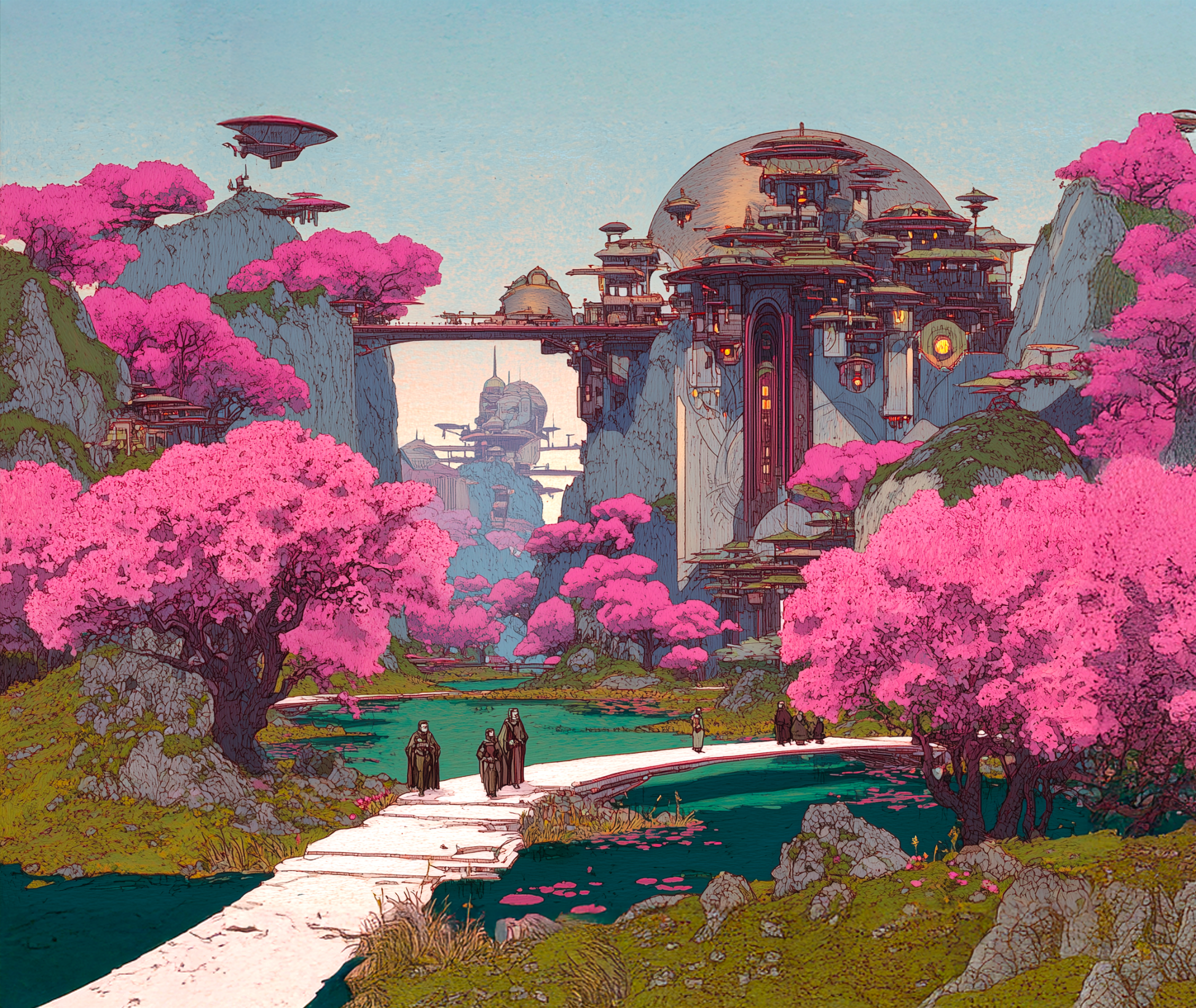 Petals of the Sky Citadel – Desk Mat - BBairt