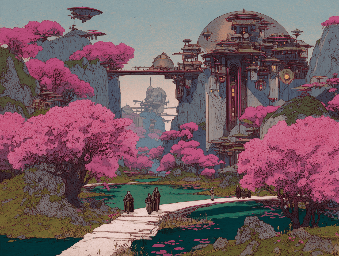 Petals of the Sky Citadel – Photo Paper Poster - BBairt