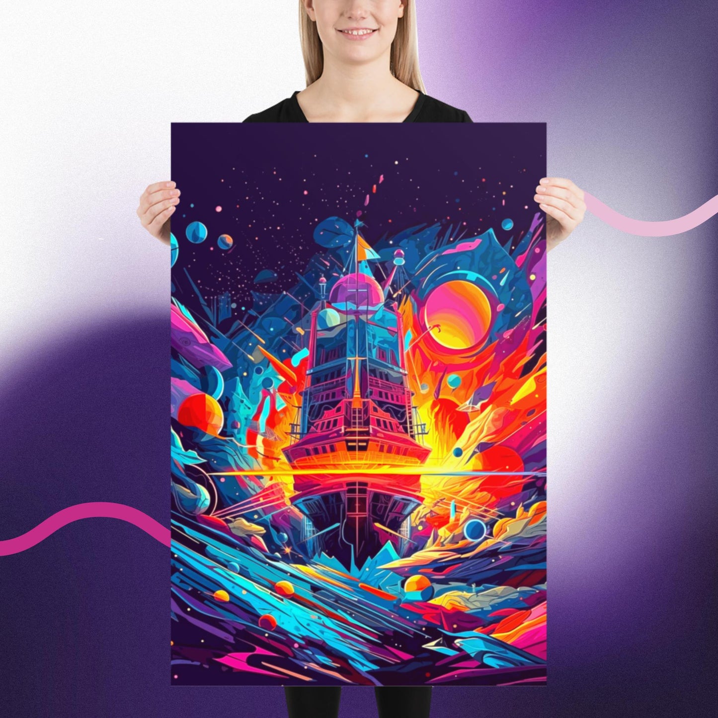 Pioneers of the Cubist Cosmos - Photo paper poster - BBairt