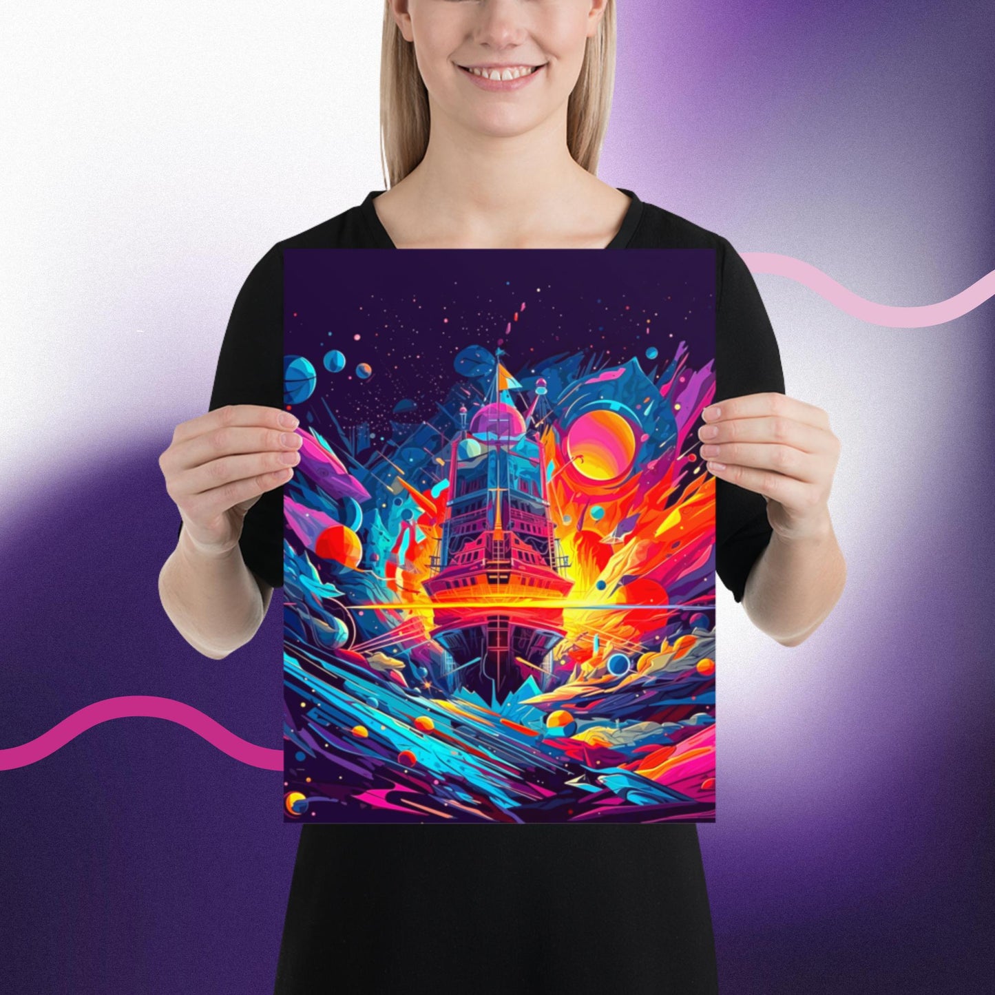 Pioneers of the Cubist Cosmos - Photo paper poster - BBairt