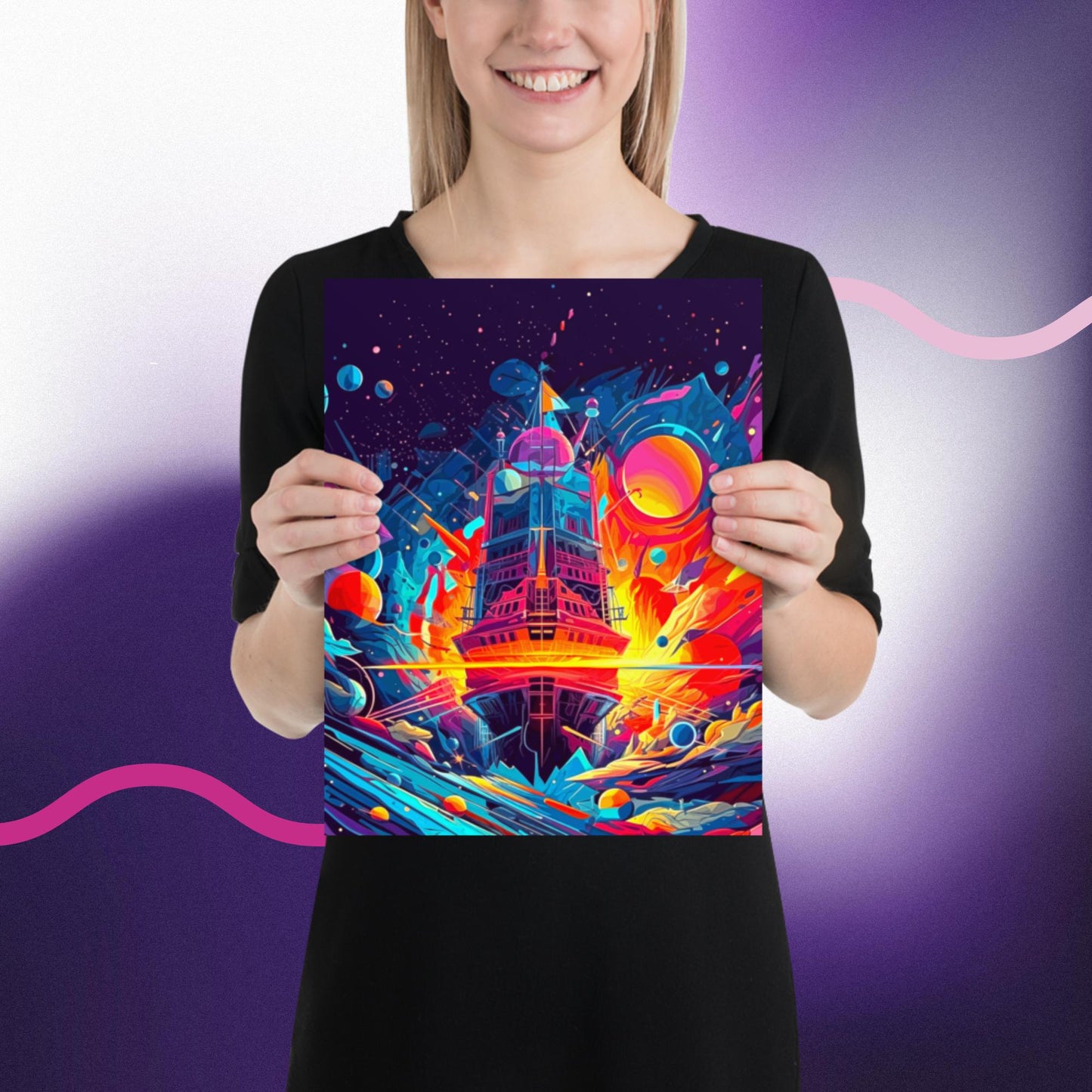 Pioneers of the Cubist Cosmos - Photo paper poster - BBairt