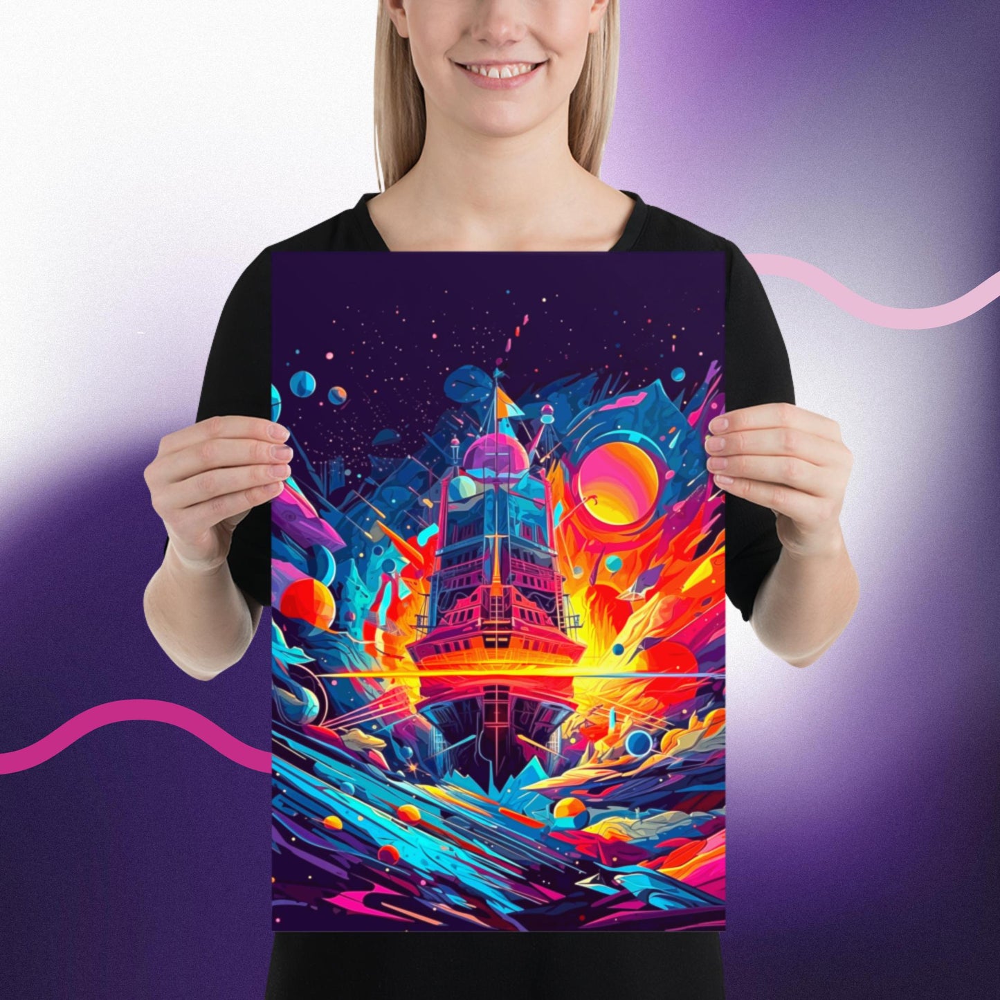 Pioneers of the Cubist Cosmos - Photo paper poster - BBairt