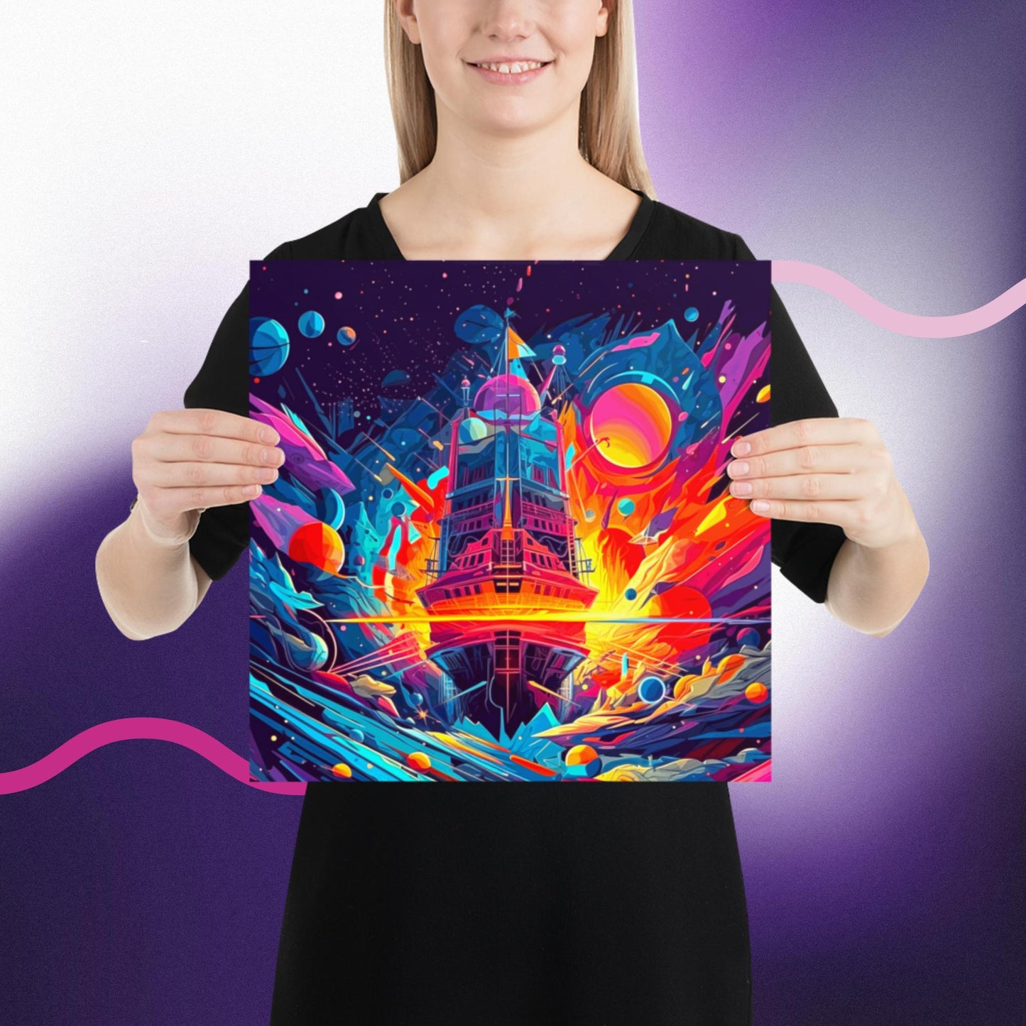 Pioneers of the Cubist Cosmos - Photo paper poster - BBairt
