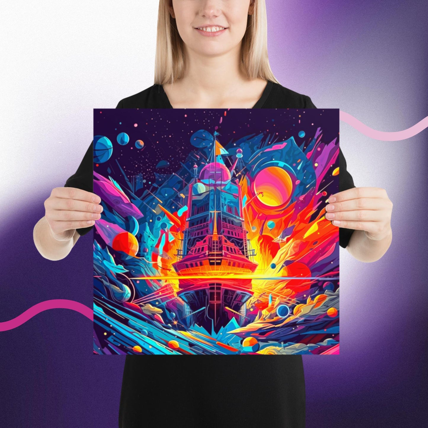Pioneers of the Cubist Cosmos - Photo paper poster - BBairt