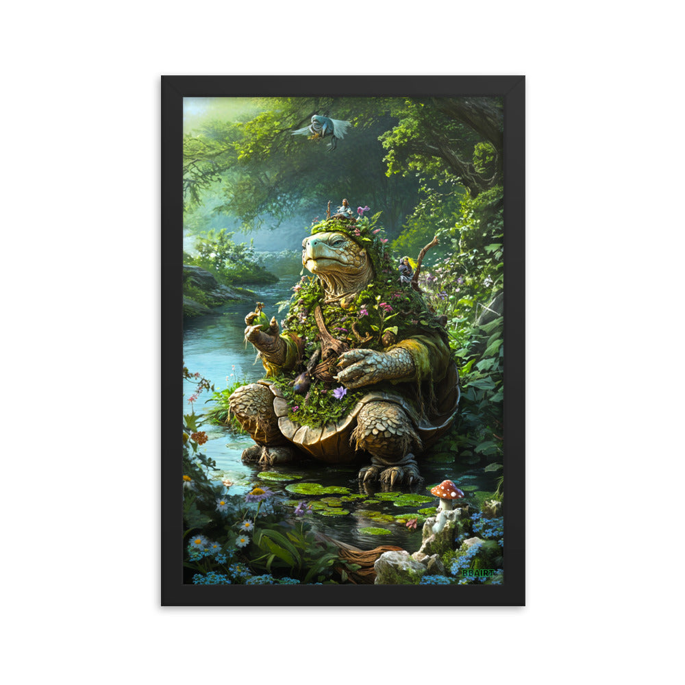 Wiseheart the Druid Turtle - Framed photo paper poster