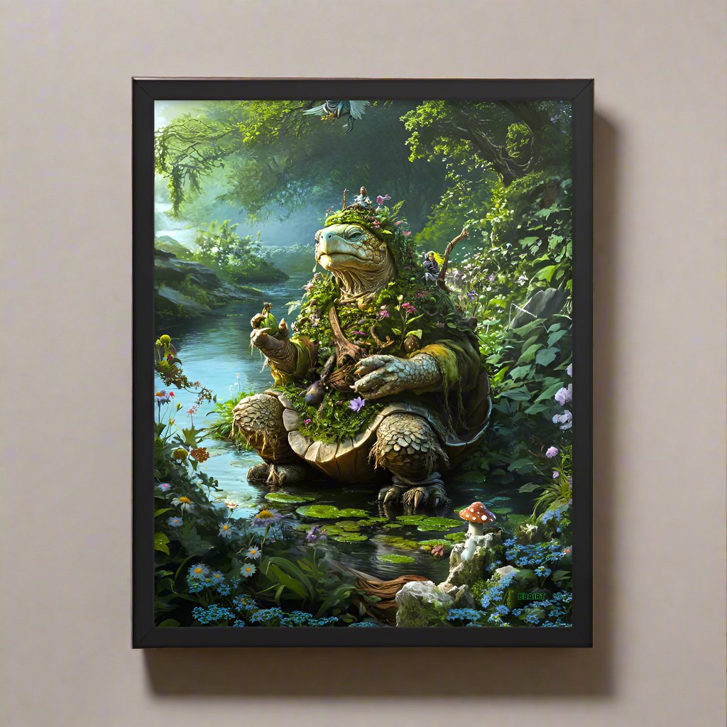 Wiseheart the Druid Turtle - Framed photo paper poster