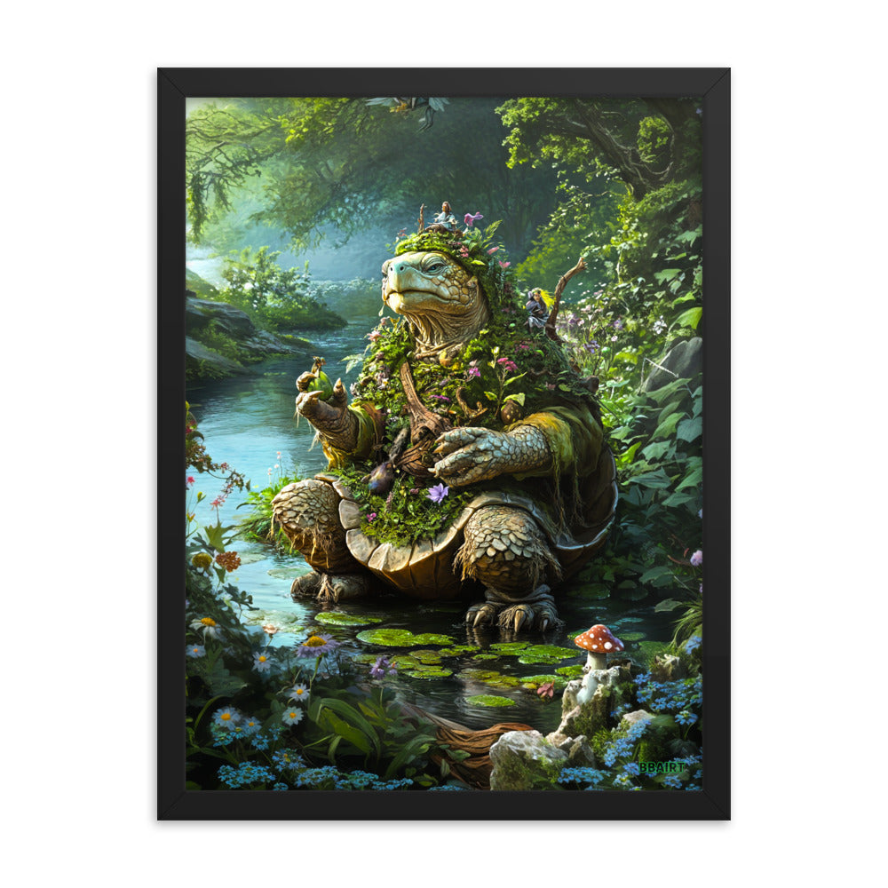 Wiseheart the Druid Turtle - Framed photo paper poster