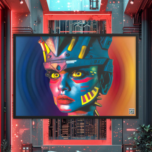 Cyber Empress - Framed photo paper poster - Prismatic Wave Colorway