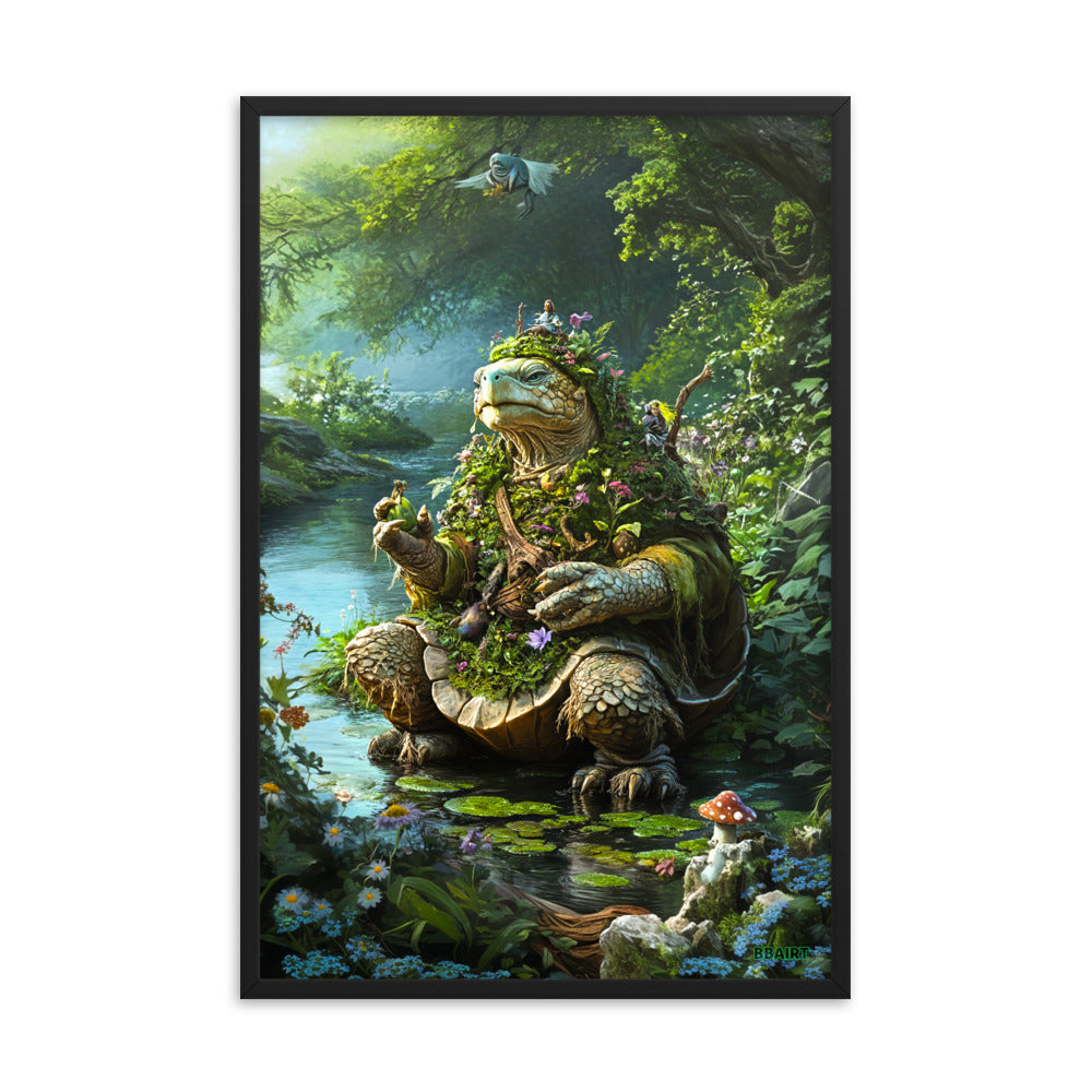 Wiseheart the Druid Turtle - Framed photo paper poster